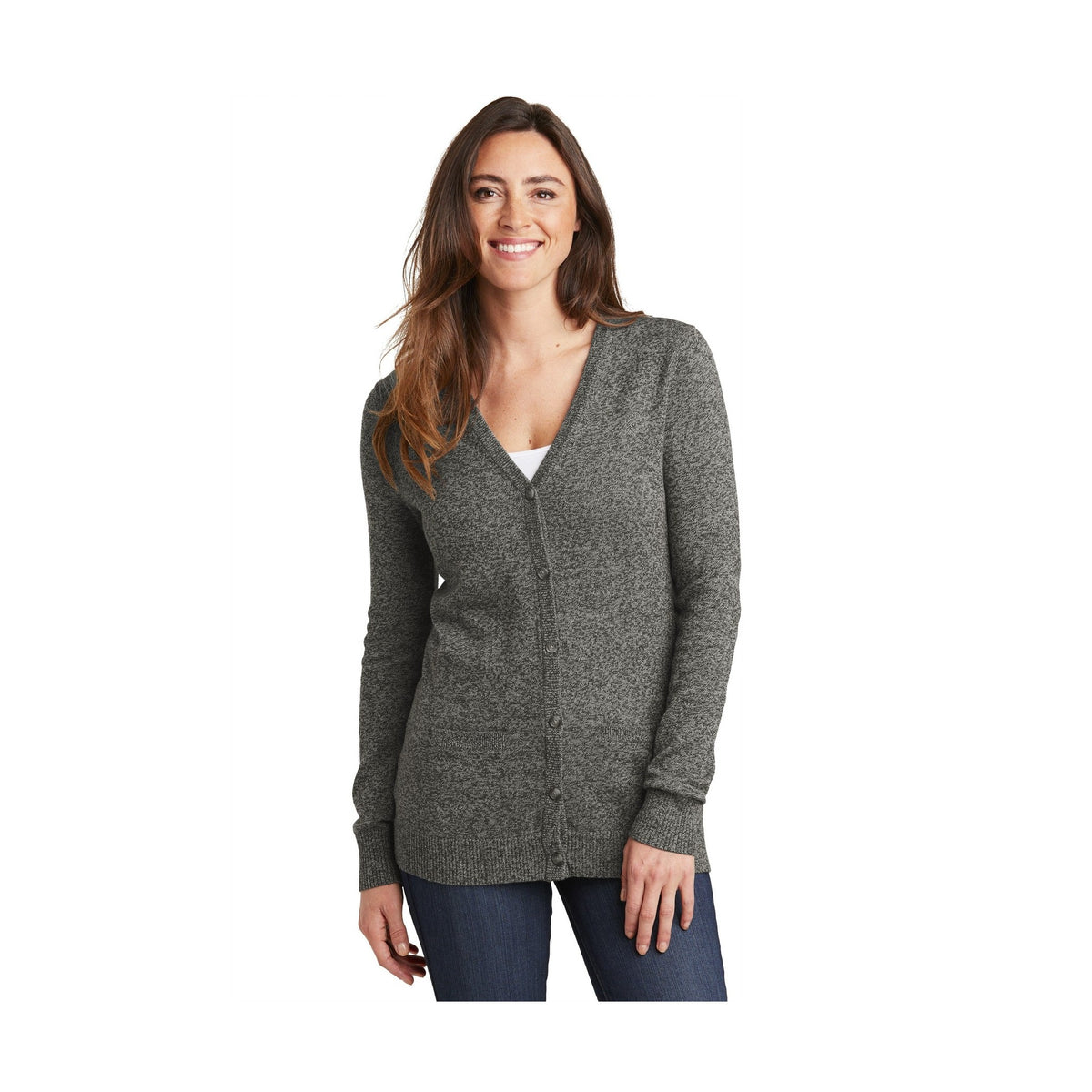Port Authority Women's Marled Cardigan Sweater