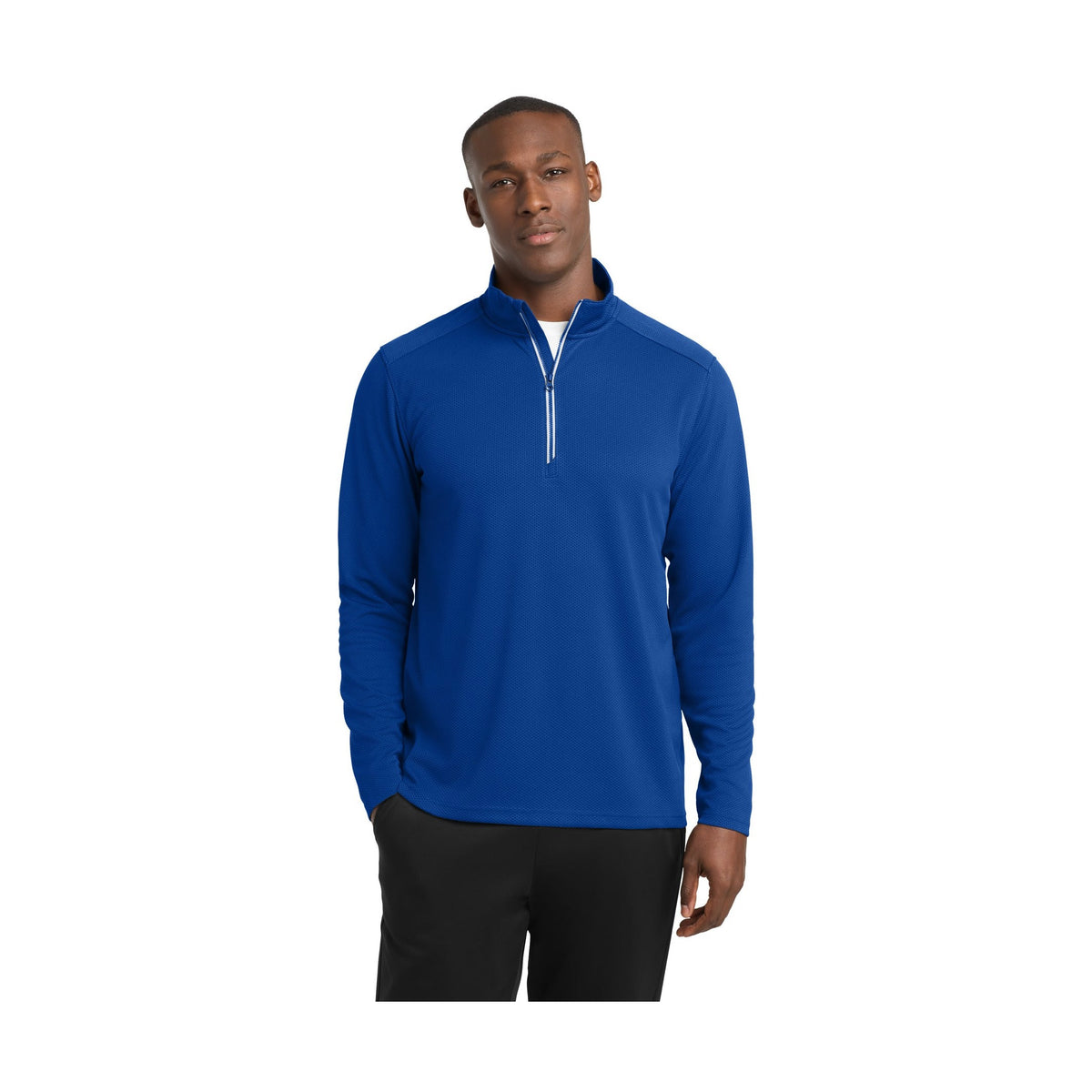 Sport-Tek Men's Sport-Wick Textured 1/4-Zip Pullover