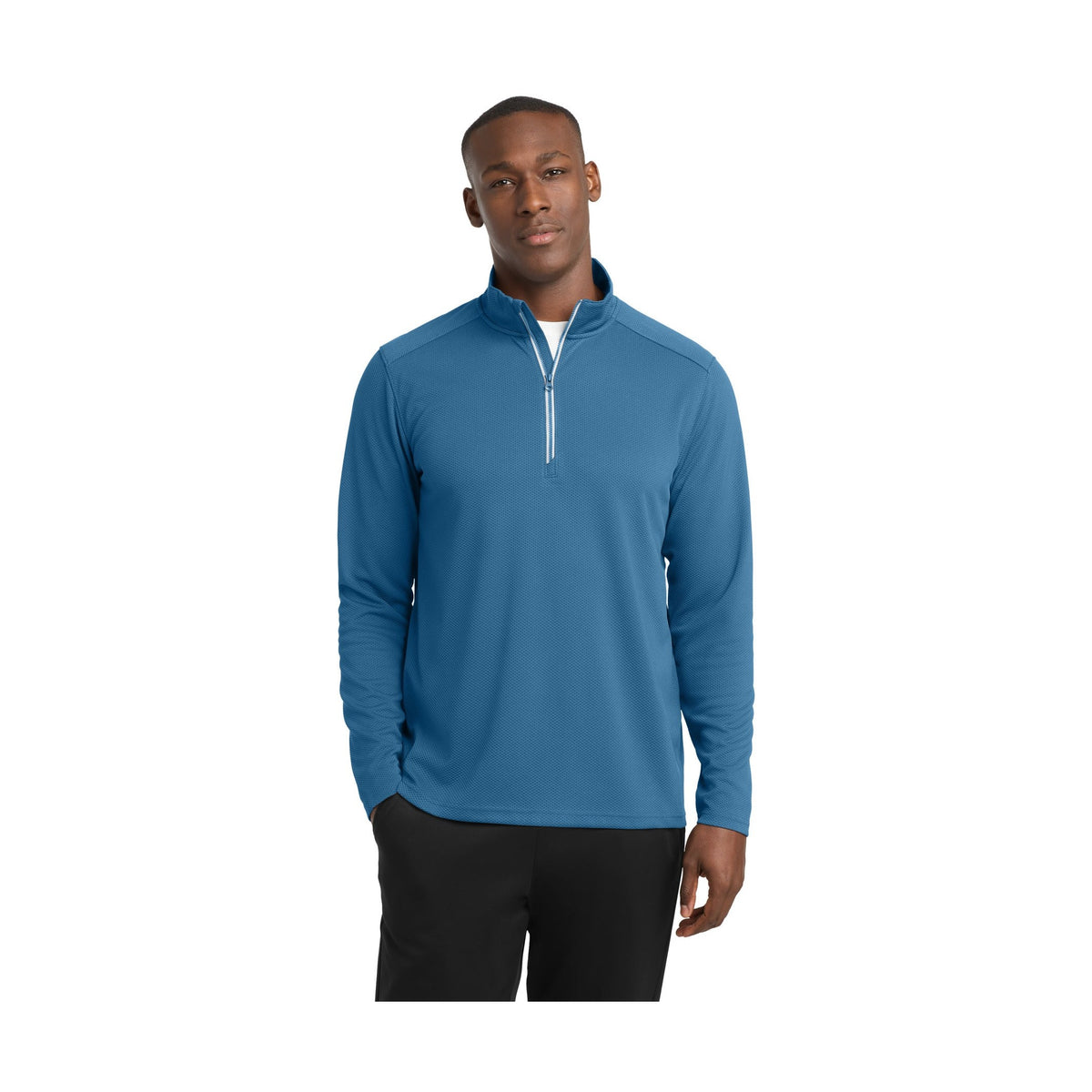 Sport-Tek Men's Sport-Wick Textured 1/4-Zip Pullover