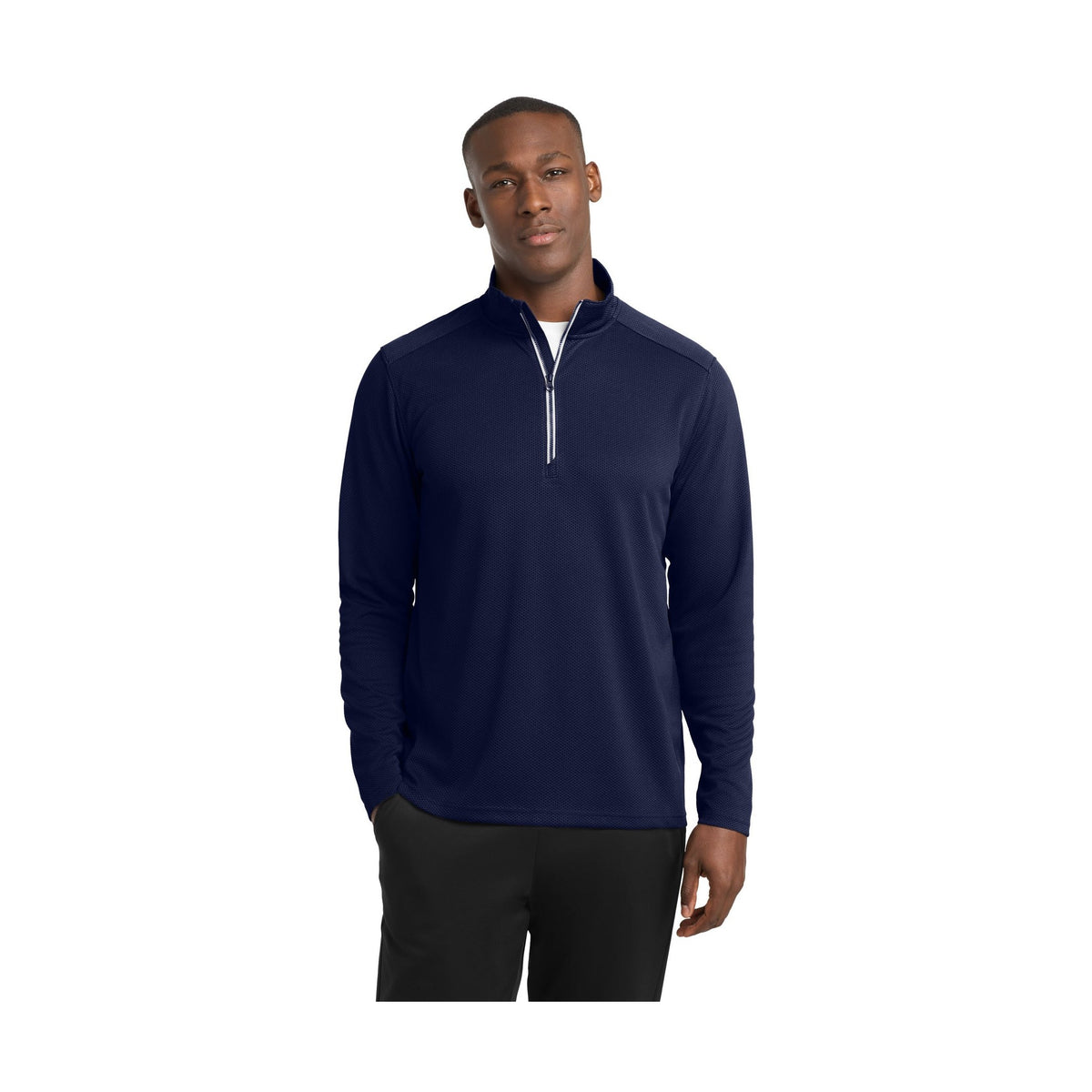 Sport-Tek Men's Sport-Wick Textured 1/4-Zip Pullover