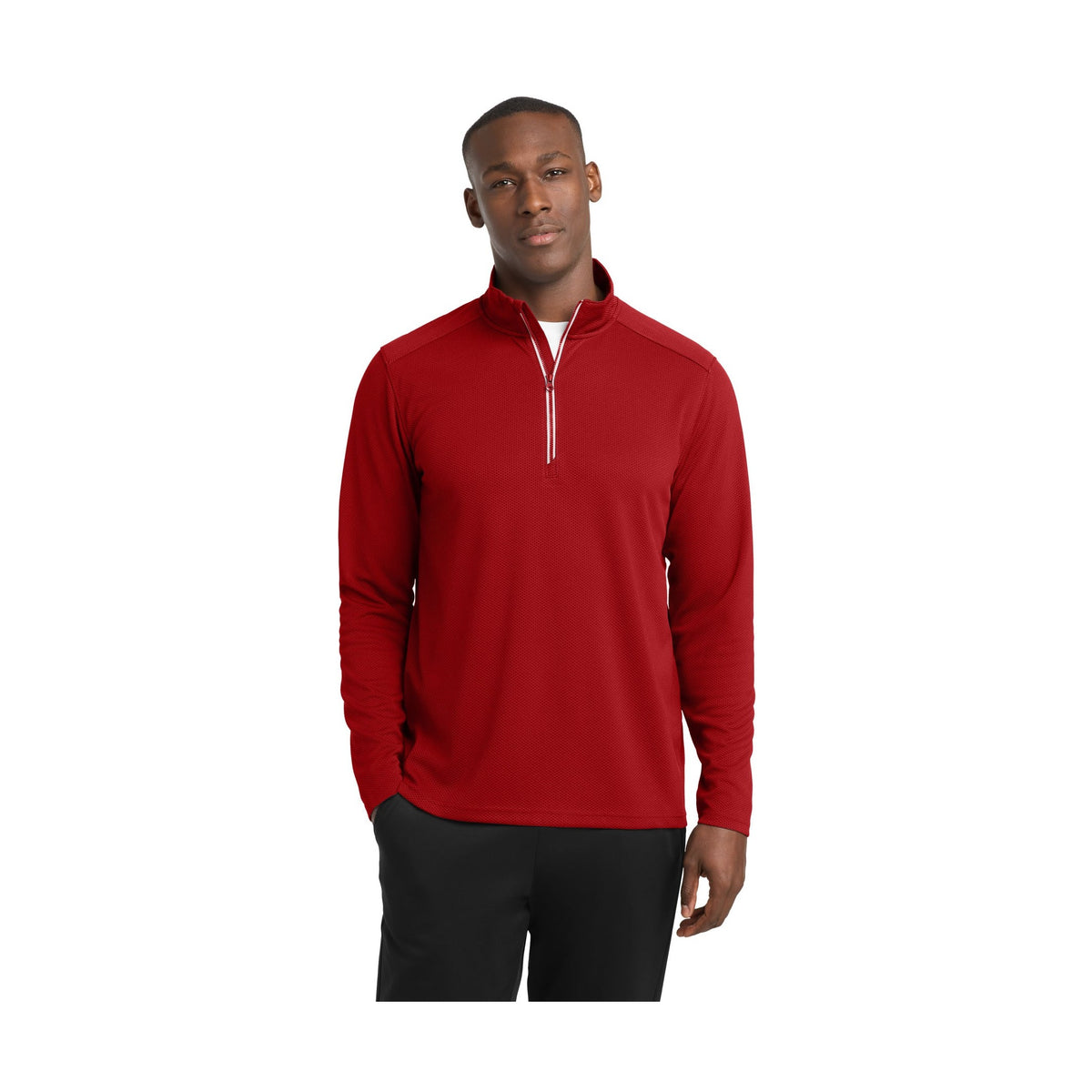 Sport-Tek Men's Sport-Wick Textured 1/4-Zip Pullover