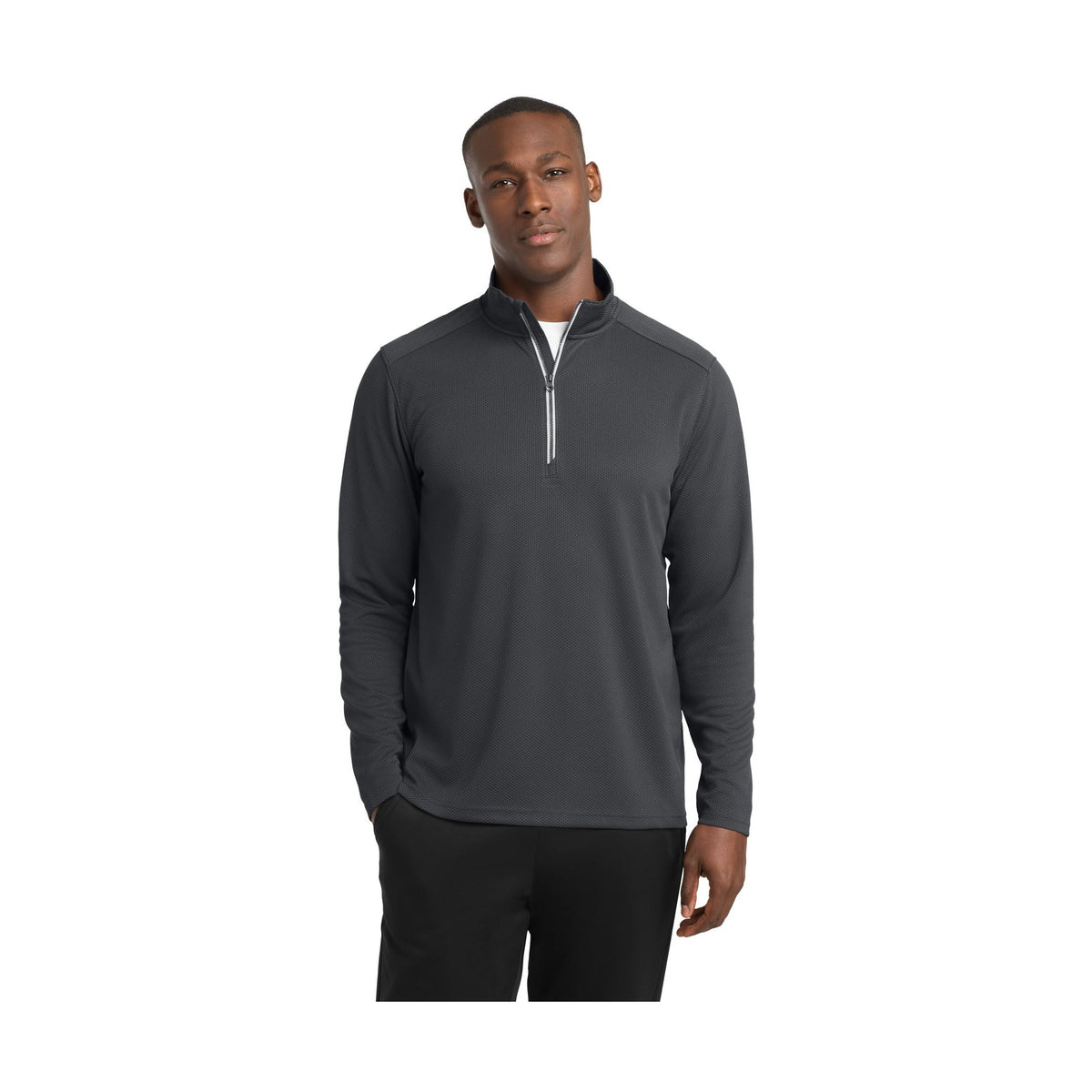 Sport-Tek Men's Sport-Wick Textured 1/4-Zip Pullover