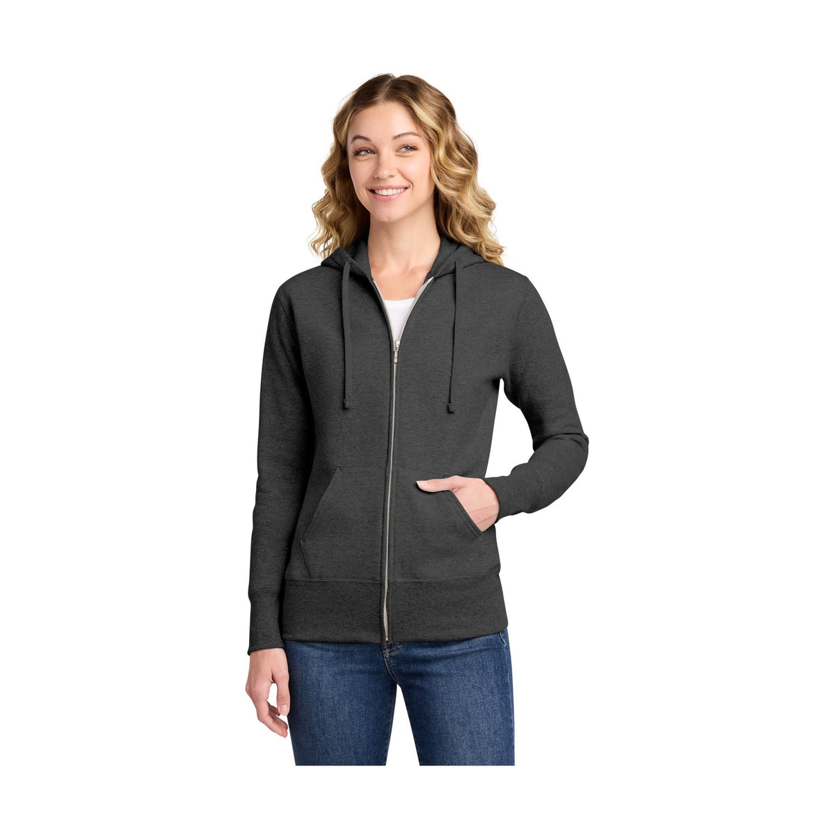 Port & Co Women's Core Fleece Full-Zip Hooded Sweatshirt