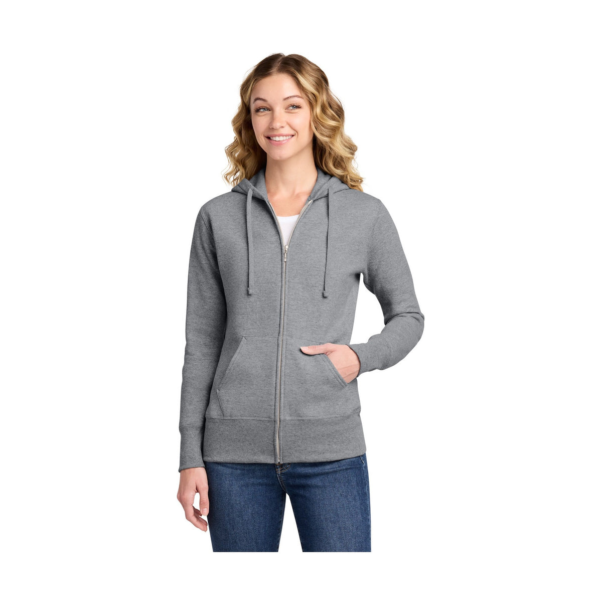 Port & Co Women's Core Fleece Full-Zip Hooded Sweatshirt