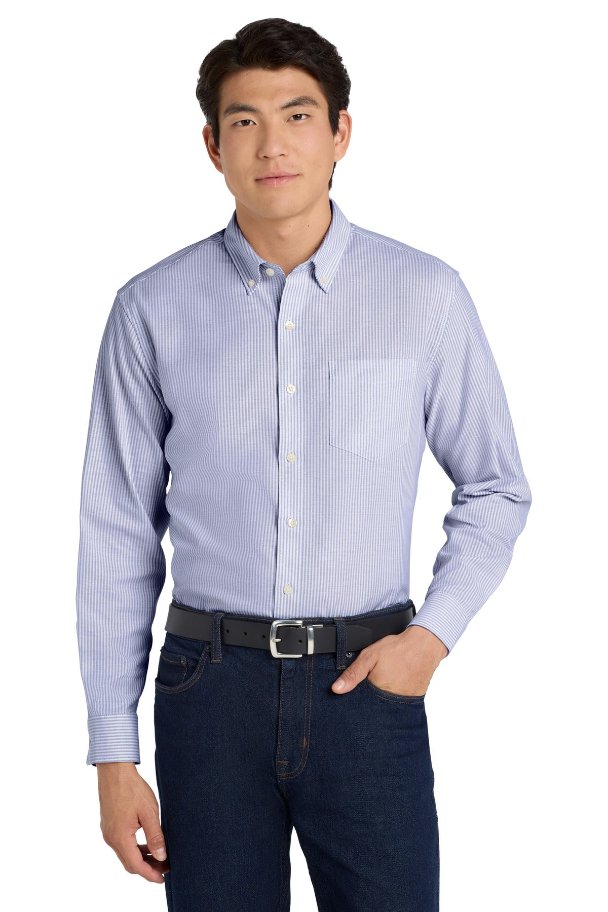 Port Authority Men's SuperPro Oxford Stripe Shirt