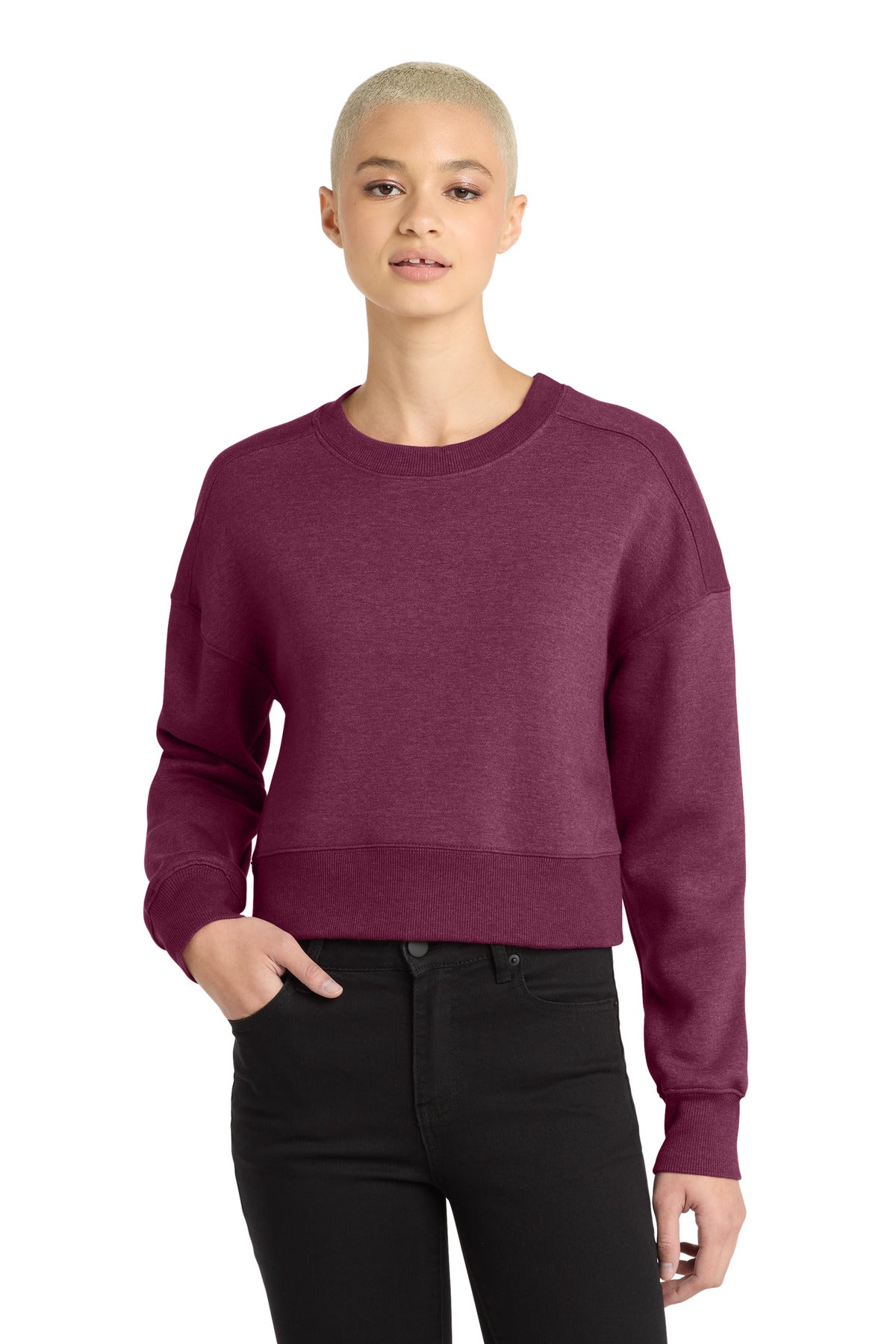 District Women's Perfect Weight Fleece Cropped Crew DT1105