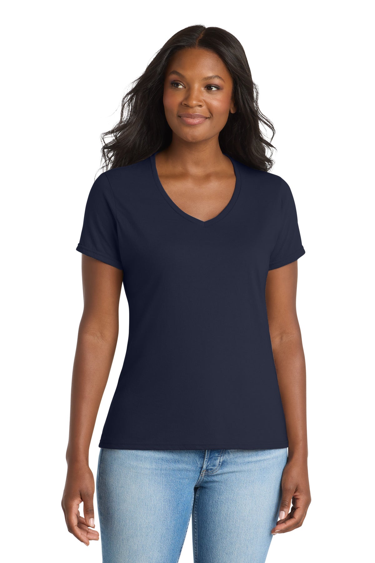 Port & Co Women's Performance Blend V-Neck Tee