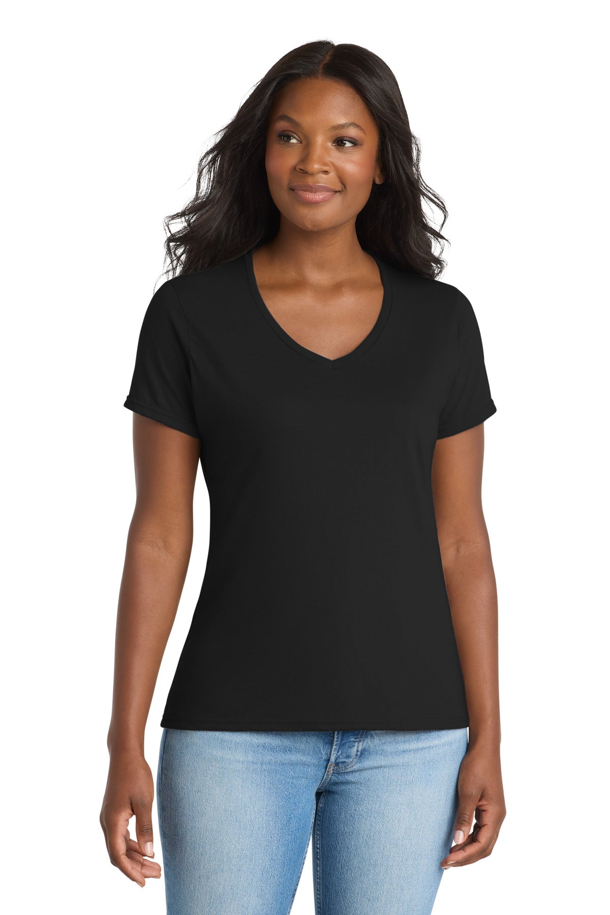Port & Co Women's Performance Blend V-Neck Tee