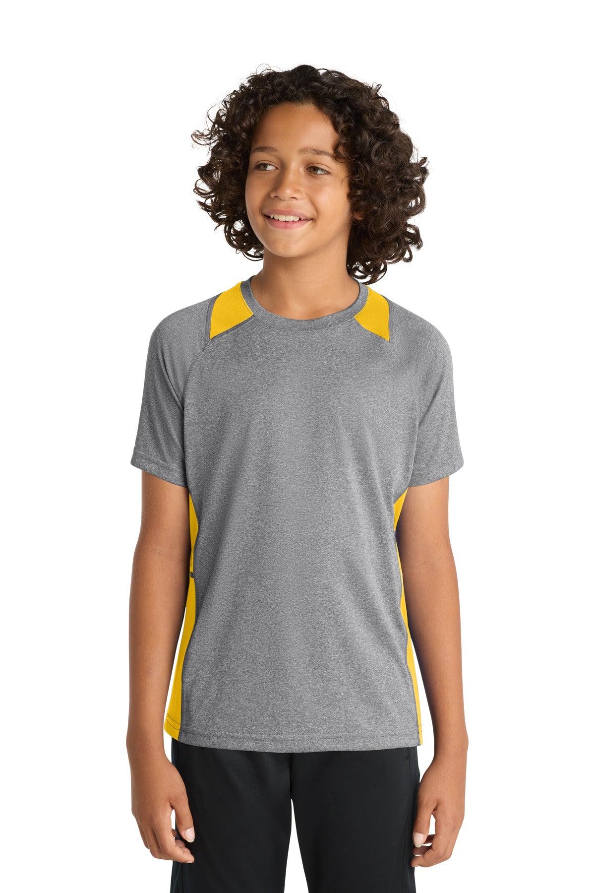 Sport-Tek Youth Heather Colorblock Contender Tee
