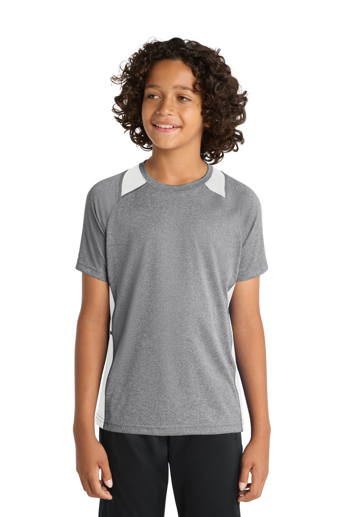 Sport-Tek Youth Heather Colorblock Contender Tee