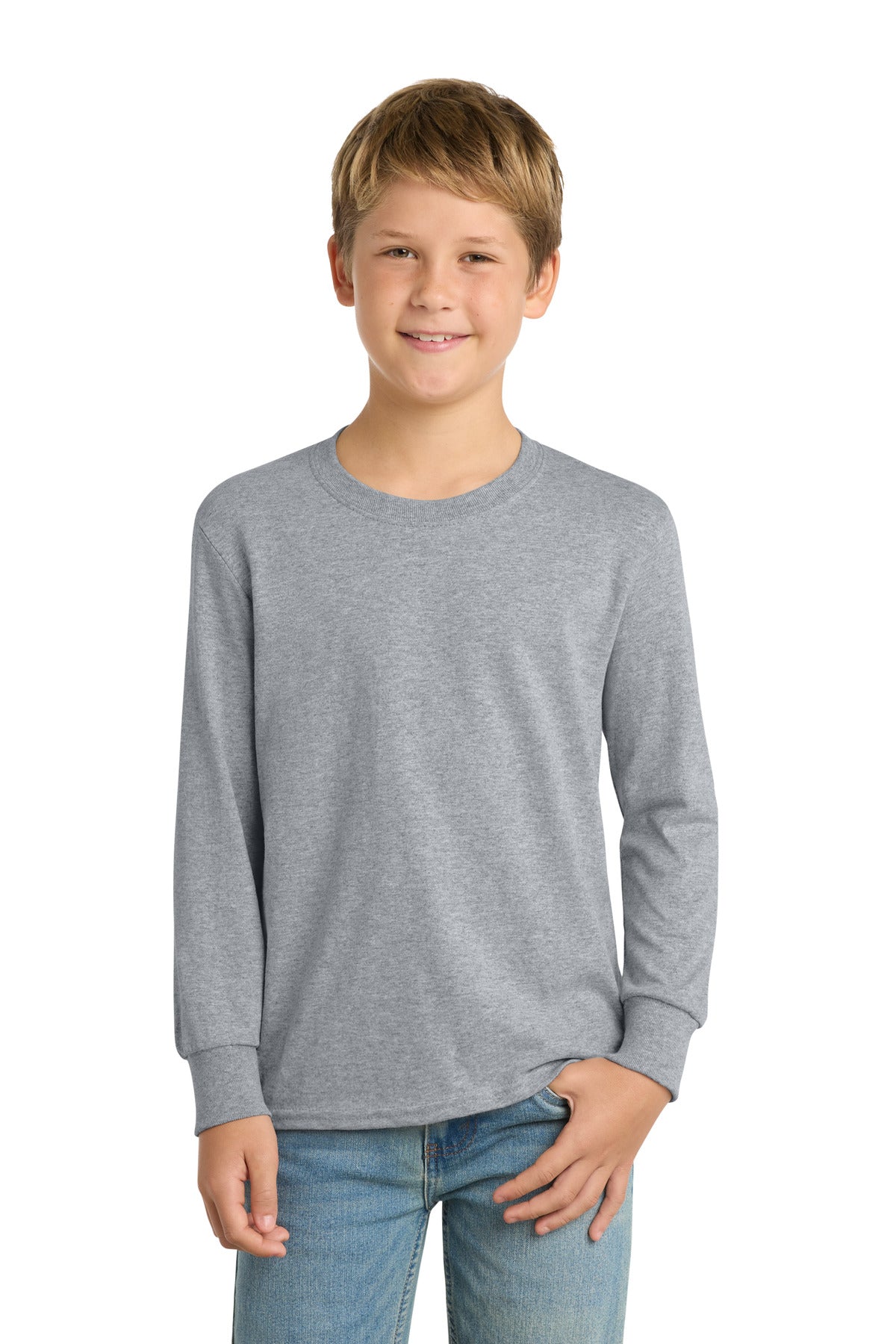 Port & Co Youth Long Sleeve Core Cotton Tee