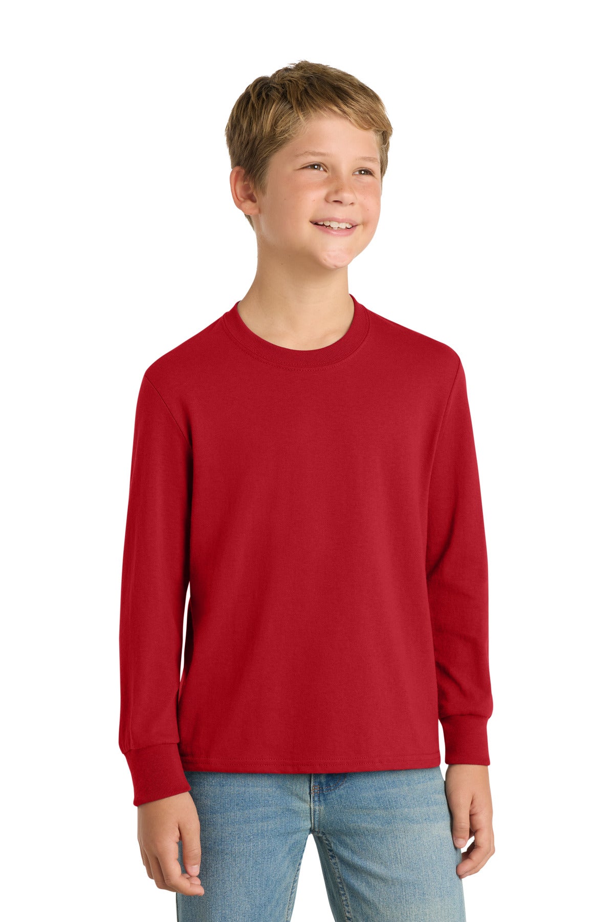Port & Co Youth Long Sleeve Core Cotton Tee