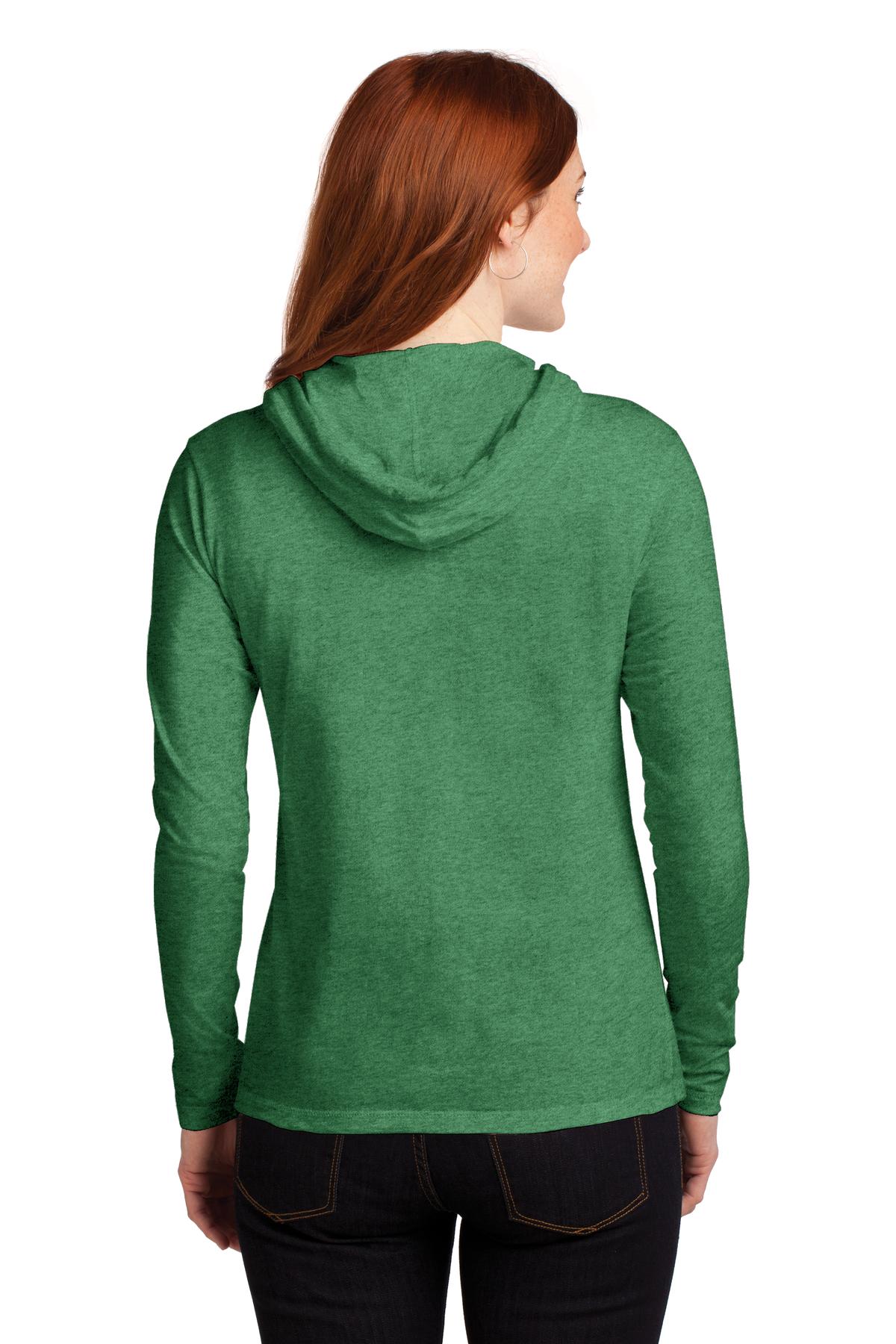 Anvil Women's 100% Combed Ring Spun Cotton Long Sleeve Hooded T-Shirt-2
