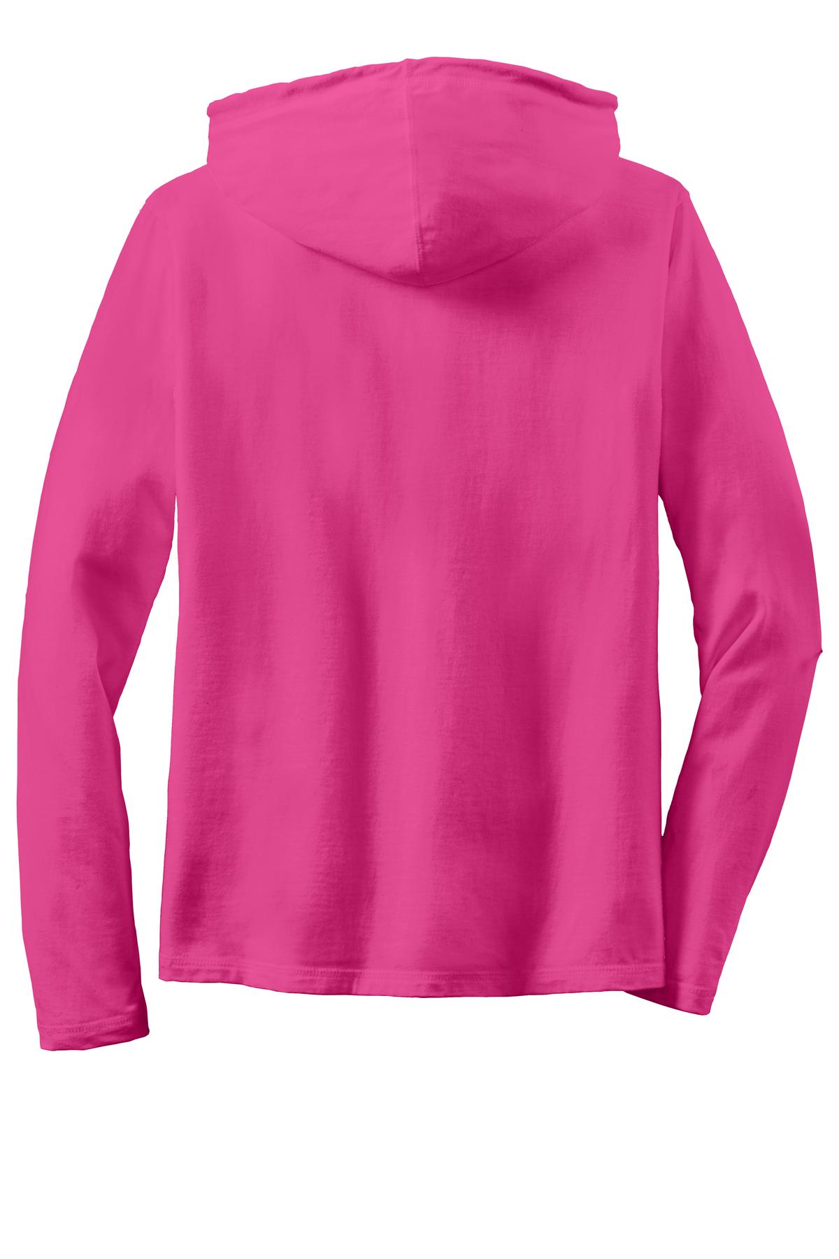 Anvil Women's 100% Combed Ring Spun Cotton Long Sleeve Hooded T-Shirt-4