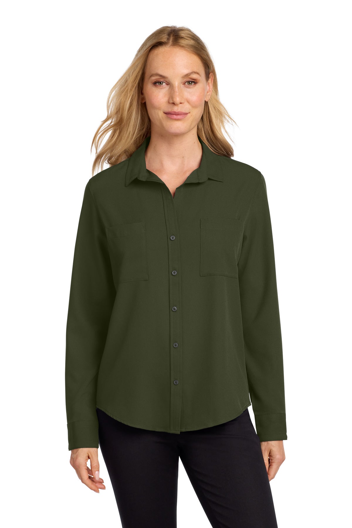 Mercer+Mettle Women's Stretch Crepe Long Sleeve Camp MM2013