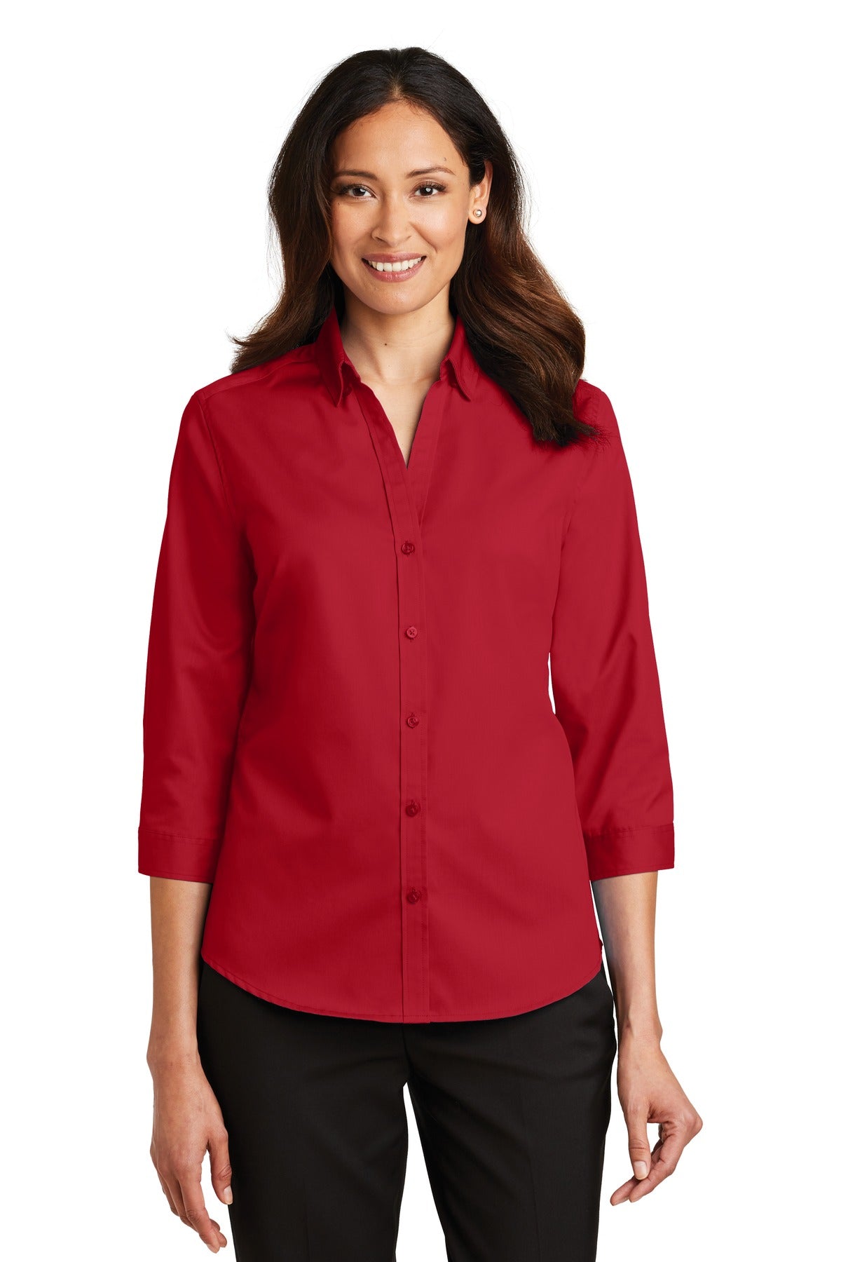 Port Authority Women's 3/4-Sleeve SuperPro Twill Shirt