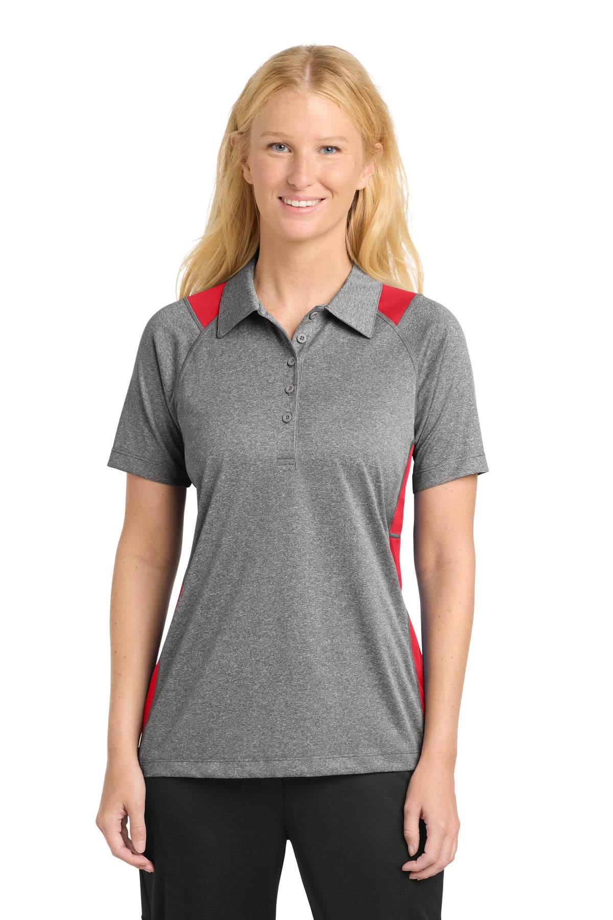Sport-Tek Women's Heather Colorblock Contender Polo
