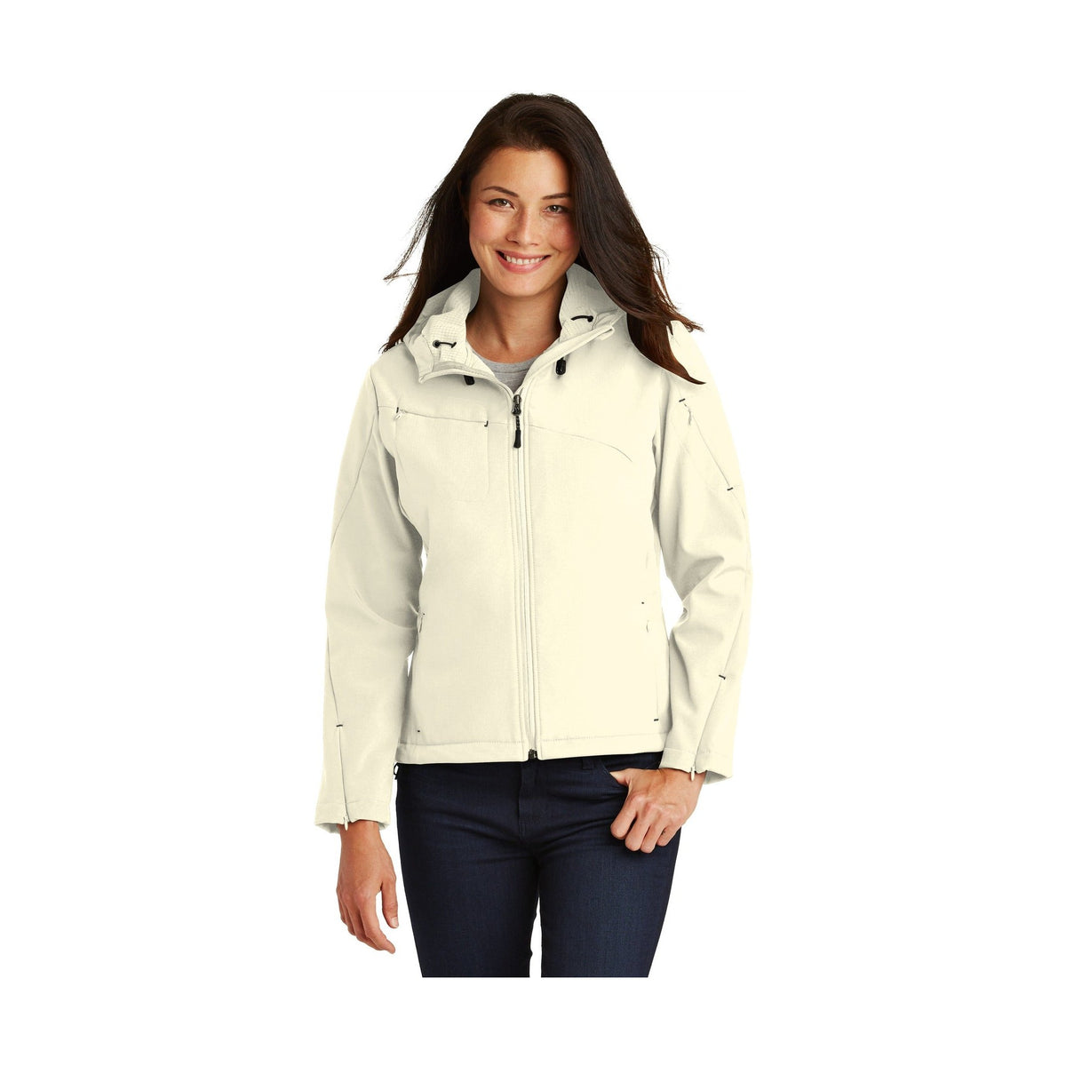 Port Authority Women's Textured Hooded Soft Shell Jacket
