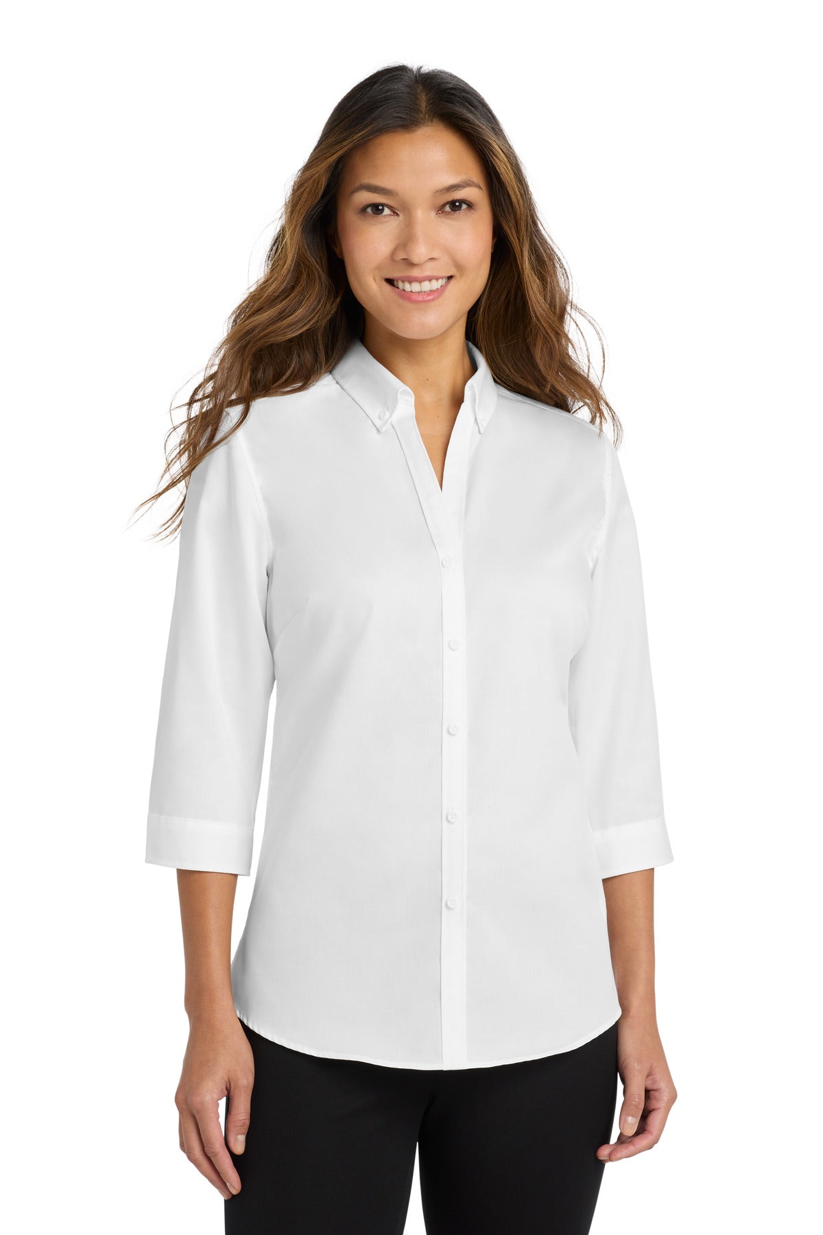 Port Authority Women's 3/4-Sleeve SuperPro Twill Shirt