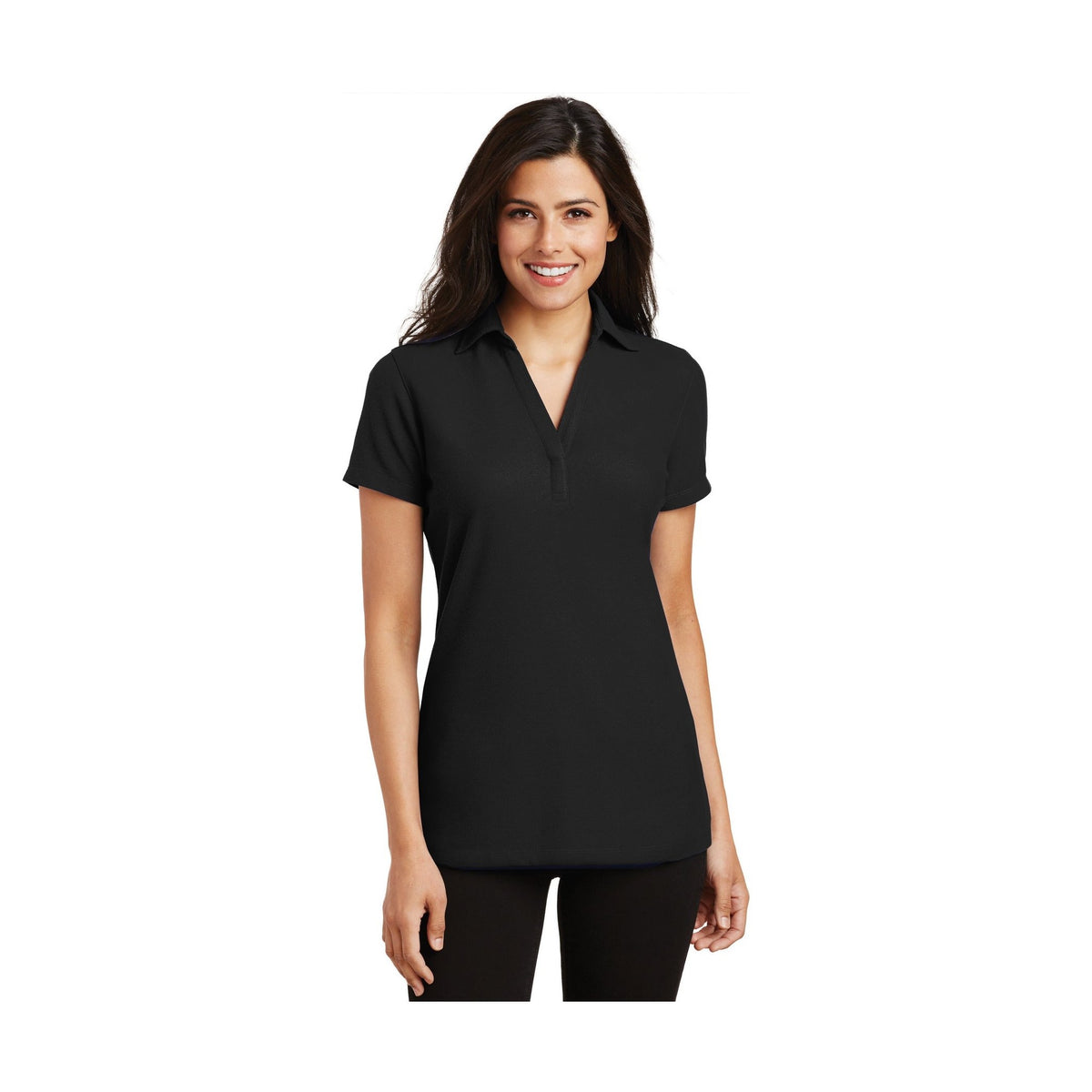 Port Authority Women's Silk Touch Y-Neck Polo-1