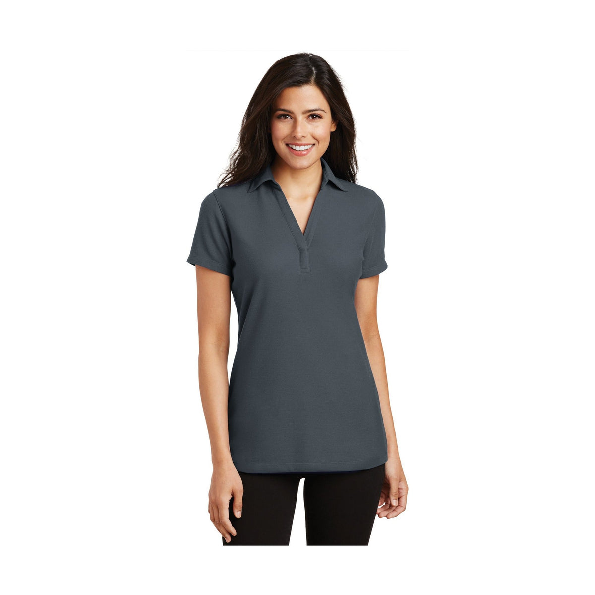 Port Authority Women's Silk Touch Y-Neck Polo-1