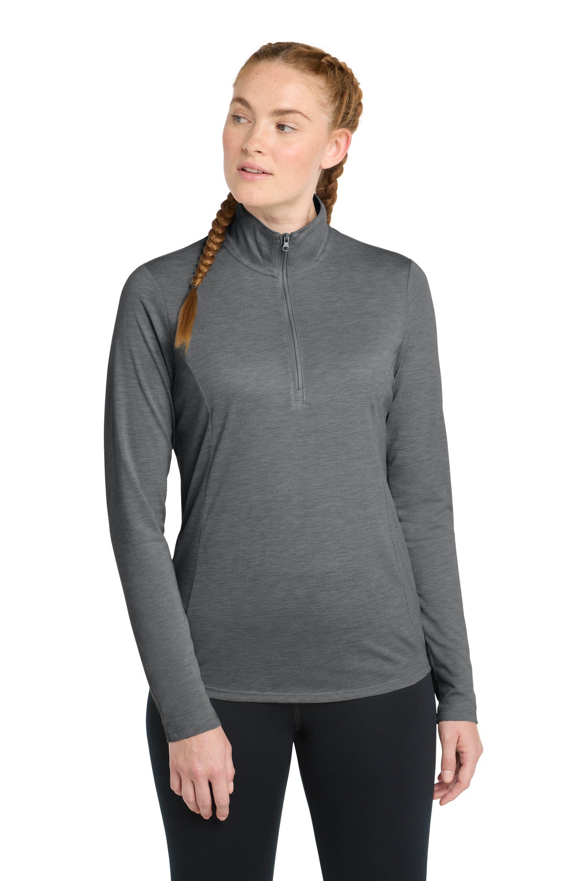 Sport-Tek Women's PosiCharge Tri-Blend Wicking 1/4-Zip Pullover