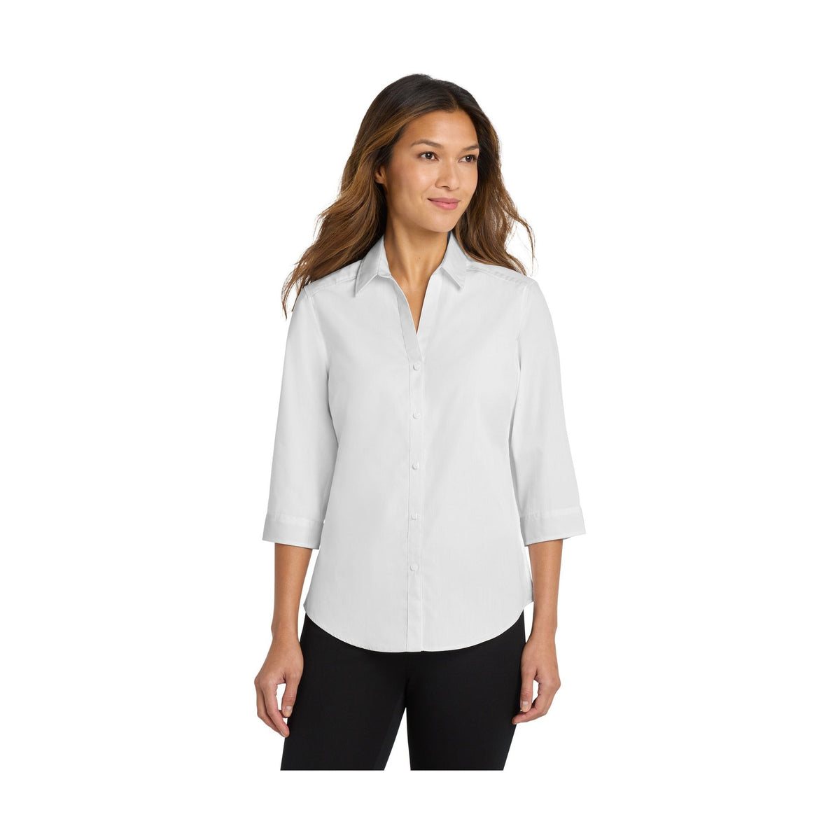 Port Authority Women's 3/4-Sleeve Carefree Poplin Shirt
