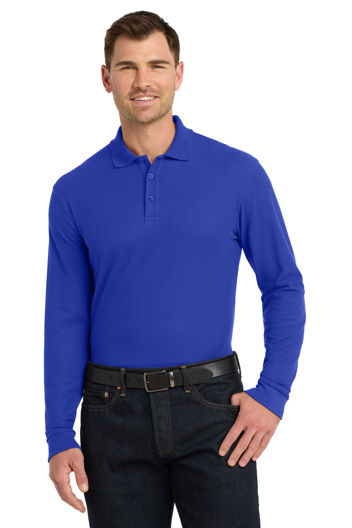 Port Authority Men's Long Sleeve Core Classic Pique Polo