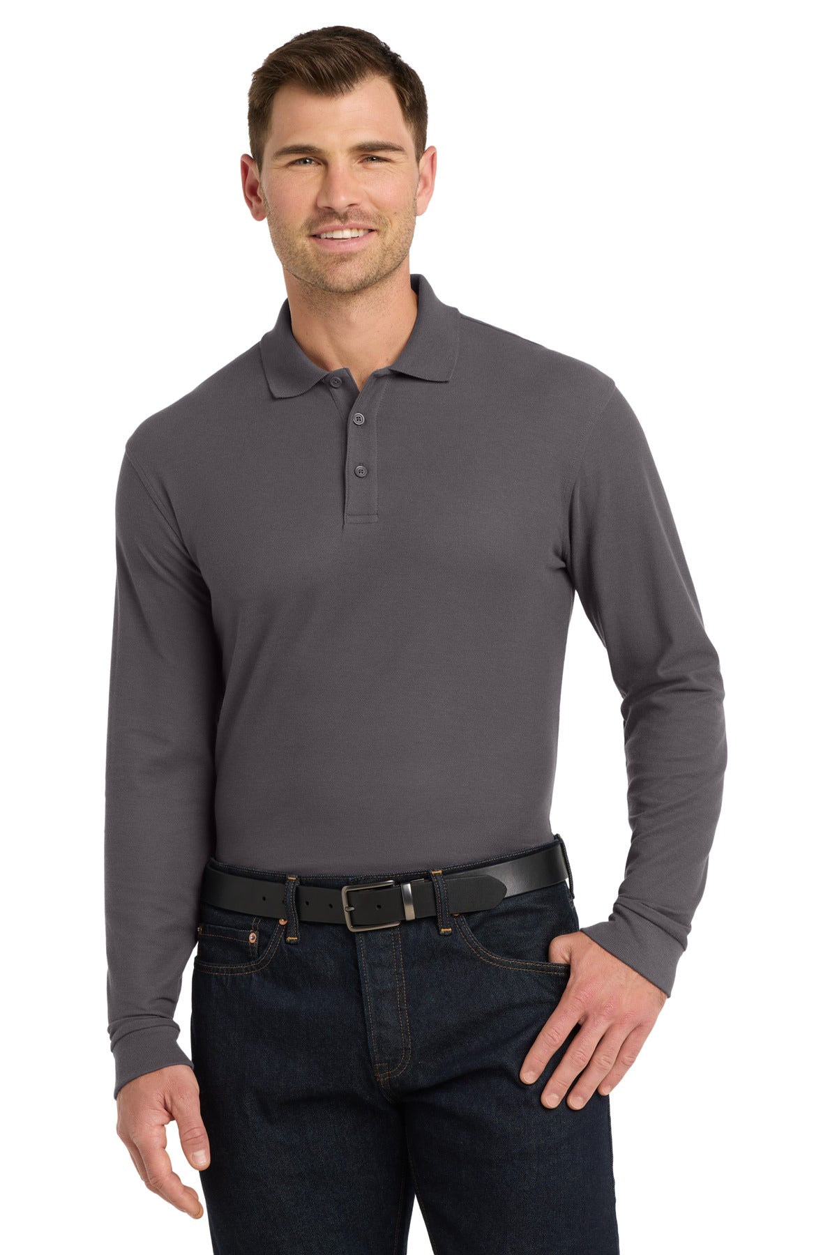 Port Authority Men's Long Sleeve Core Classic Pique Polo