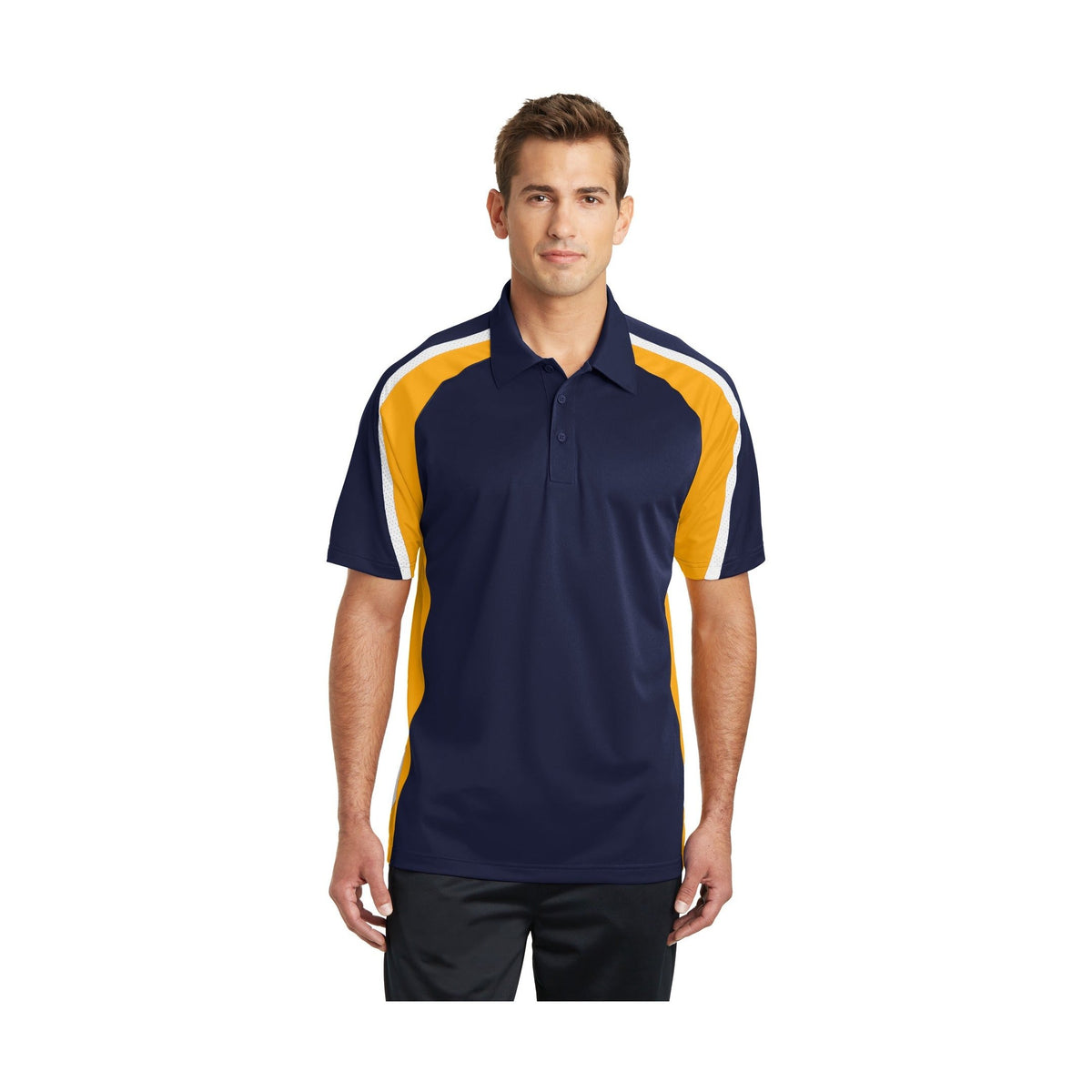 Sport-Tek Men's Tricolor Micropique Sport-Wick Polo