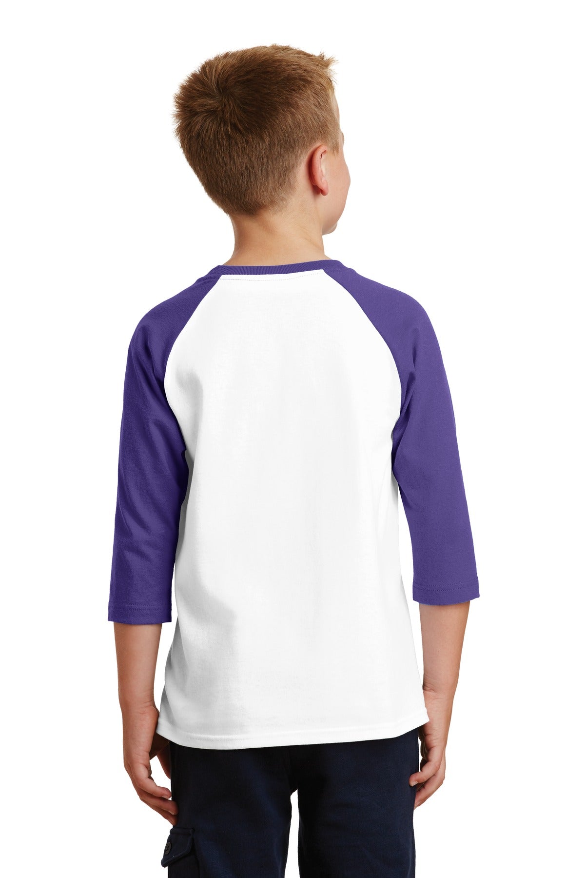 Port & Co Youth Core Blend 3/4-Sleeve Raglan Tee-2