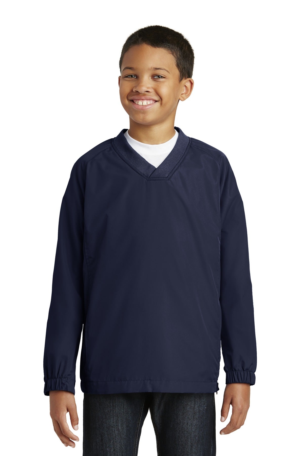 Sport-Tek ® Youth V-Neck Raglan Wind Shirt-1