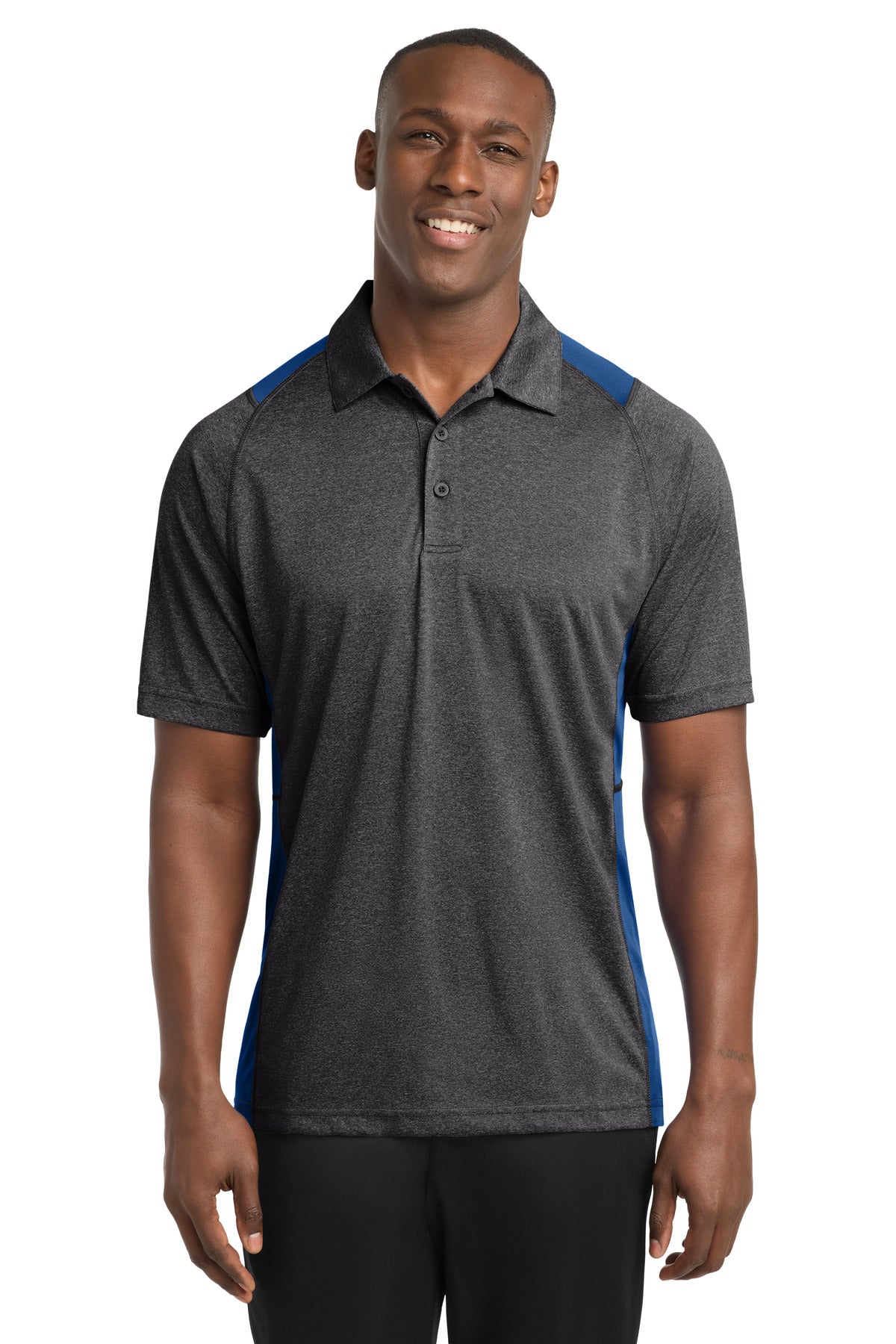 Sport-Tek Men's Heather Colorblock Contender Polo