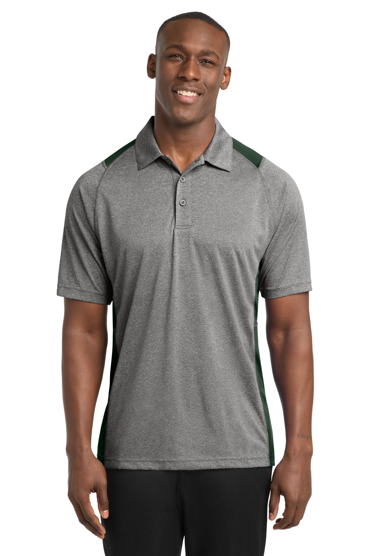 Sport-Tek Men's Heather Colorblock Contender Polo