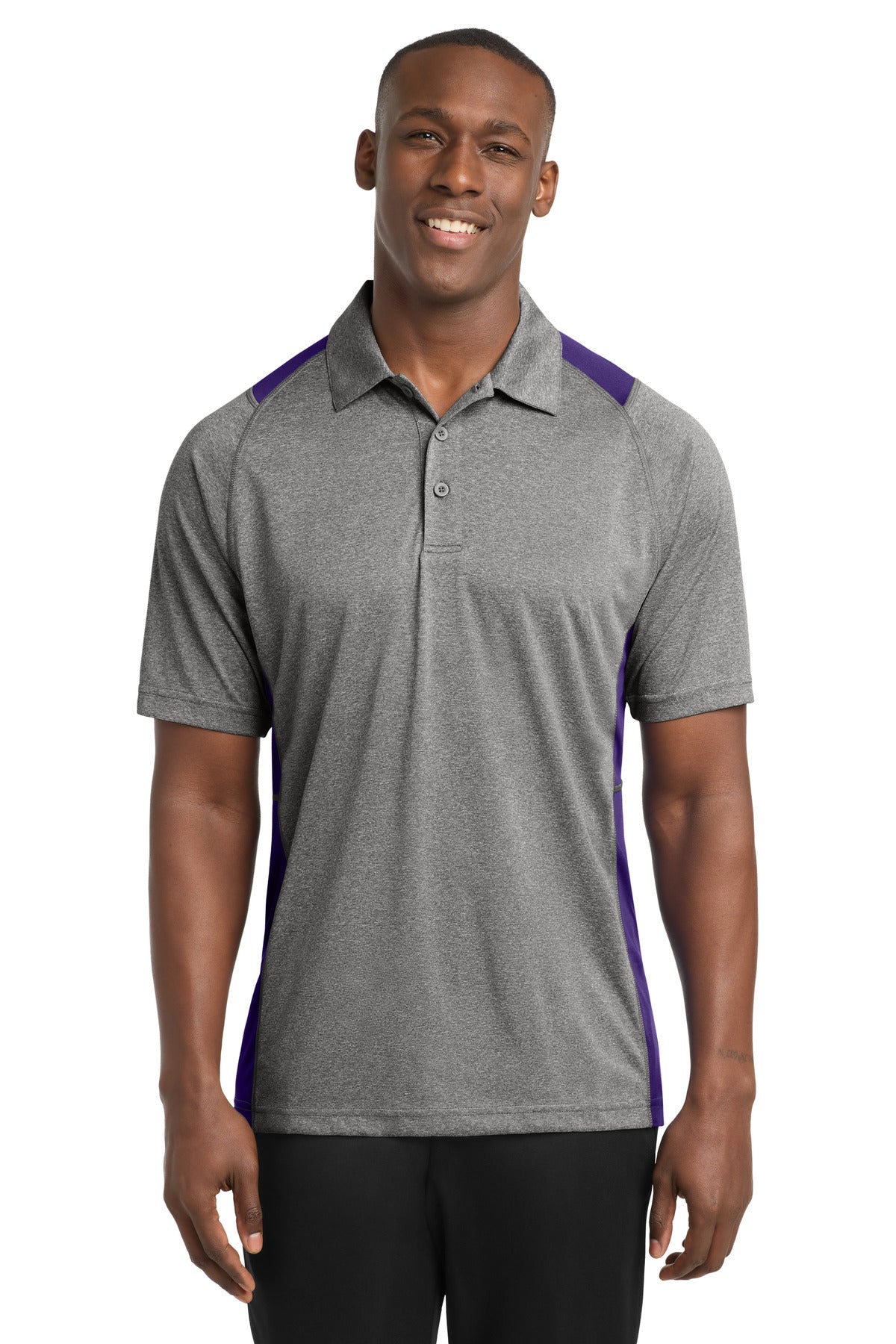 Sport-Tek Men's Heather Colorblock Contender Polo