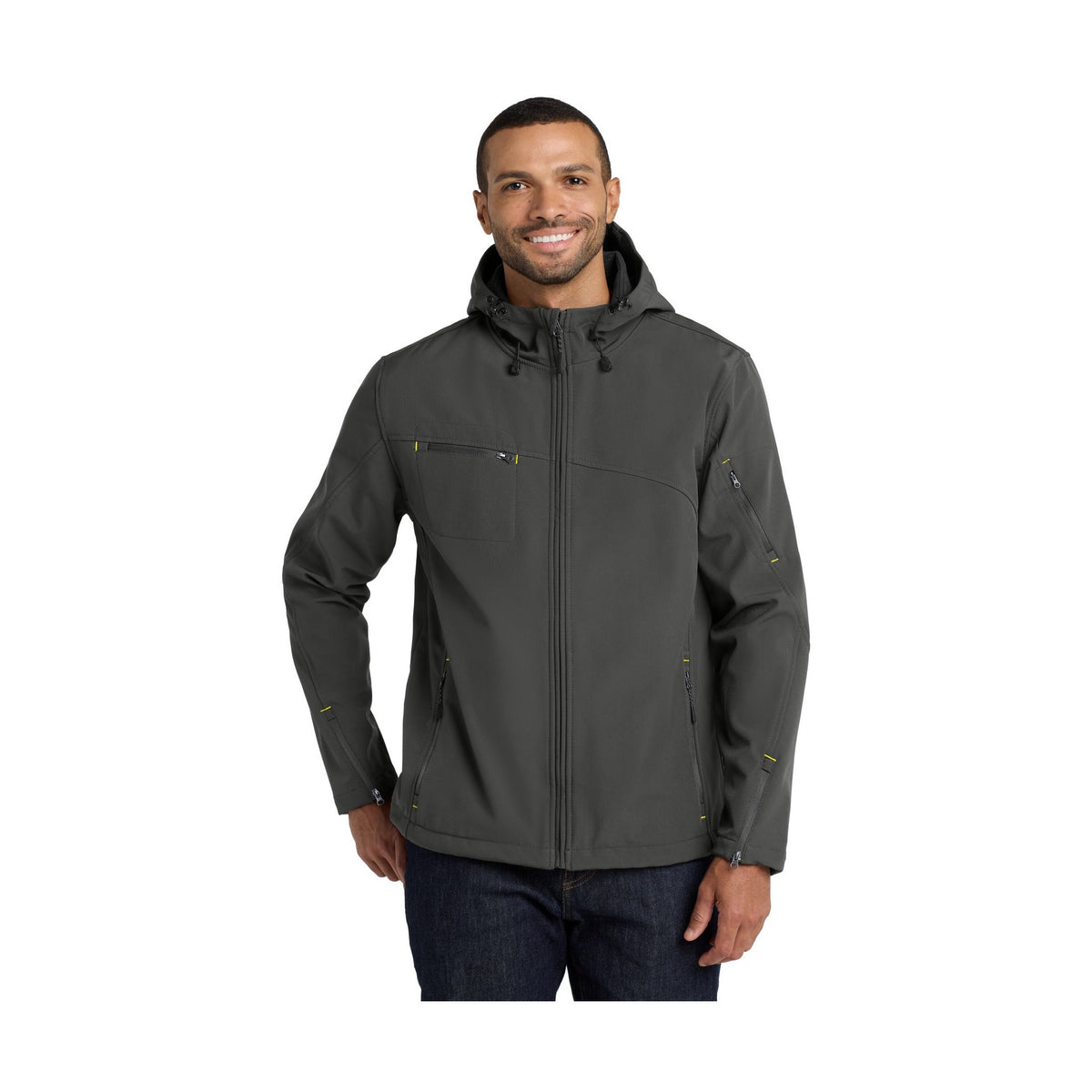 Port Authority Men's Textured Hooded Soft Shell Jacket