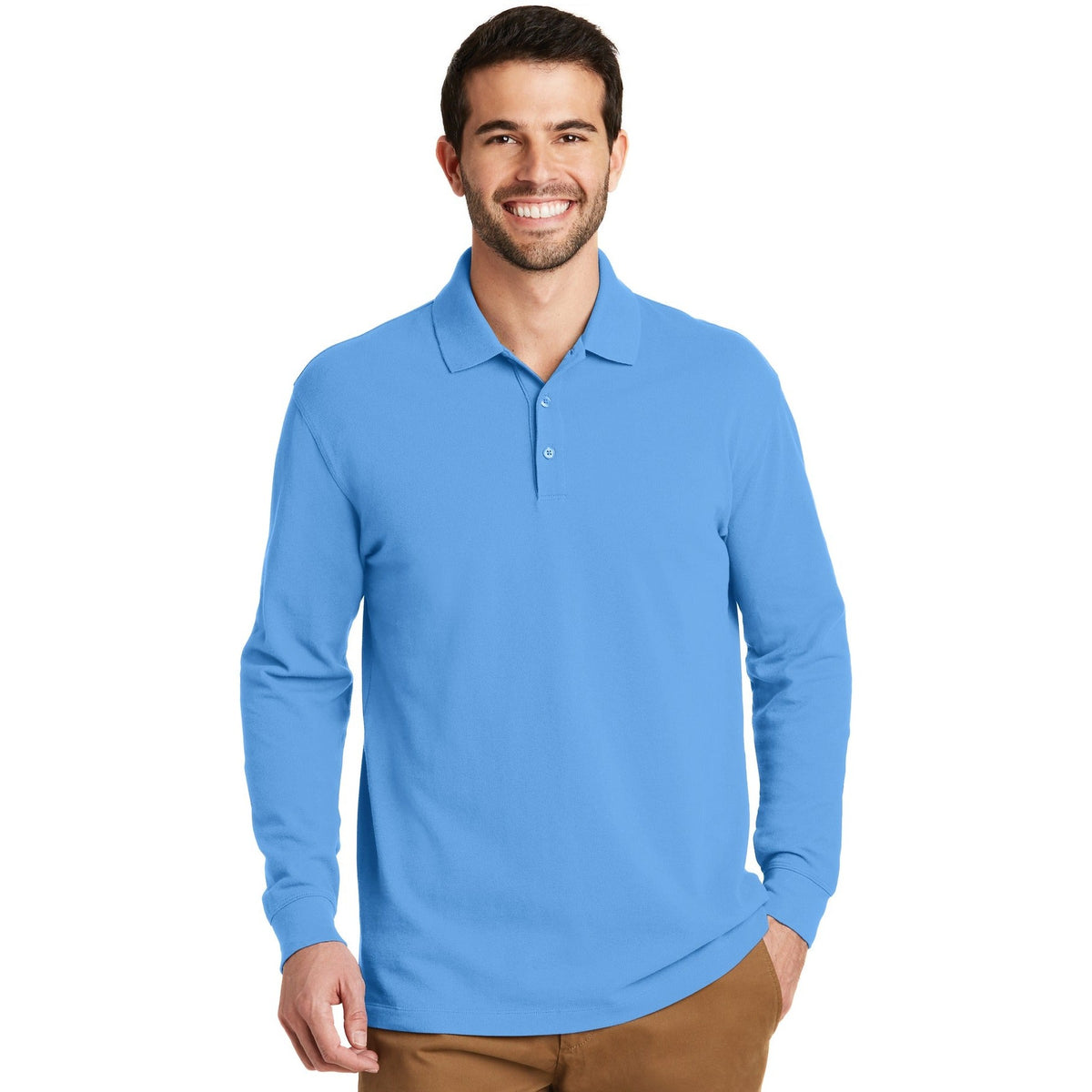 Port Authority Men's EZCotton Long Sleeve Polo-1
