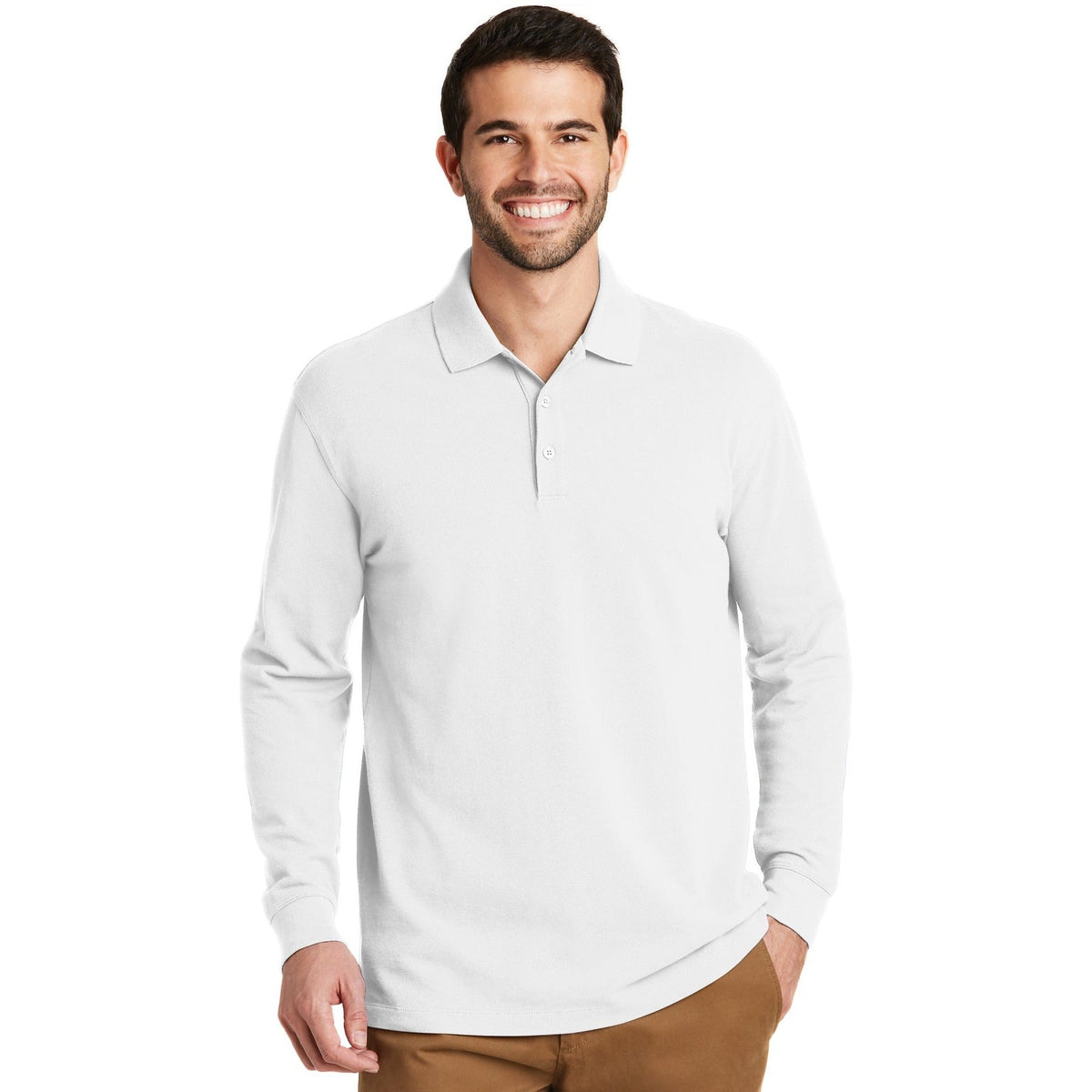 Port Authority Men's EZCotton Long Sleeve Polo-1