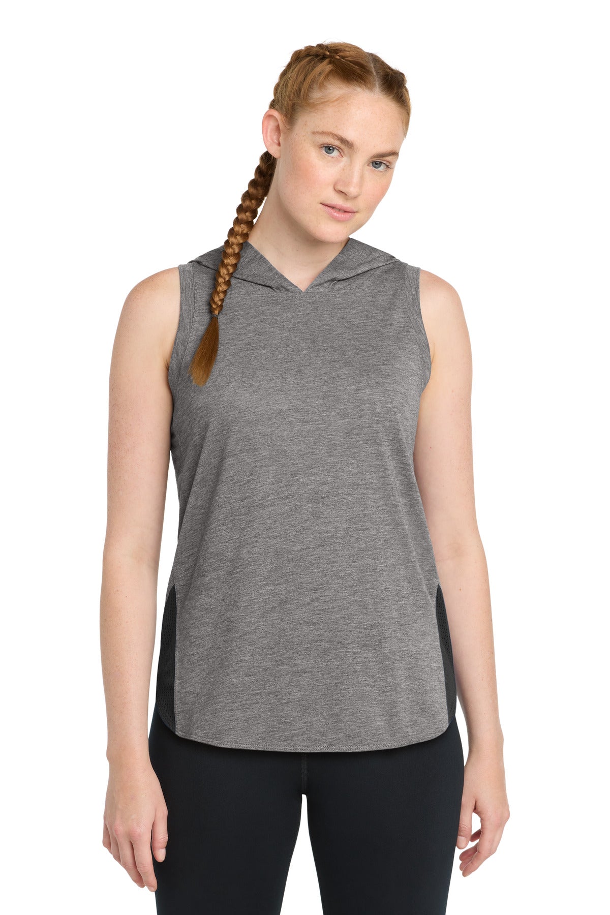 Sport-Tek Women's PosiCharge Tri-Blend Wicking Draft Hoodie Tank