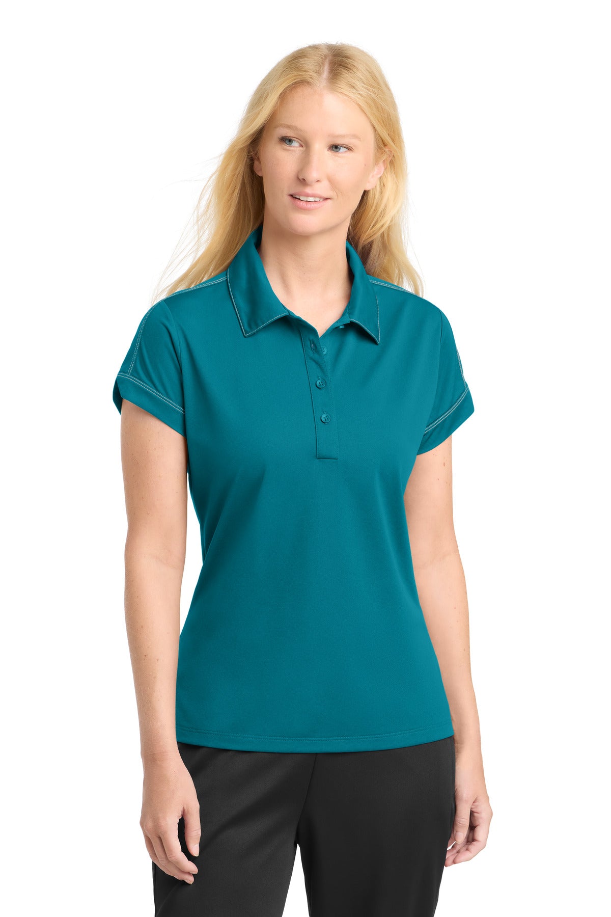 Sport-Tek Women's Contrast Stitch Micropique Sport-Wick Polo