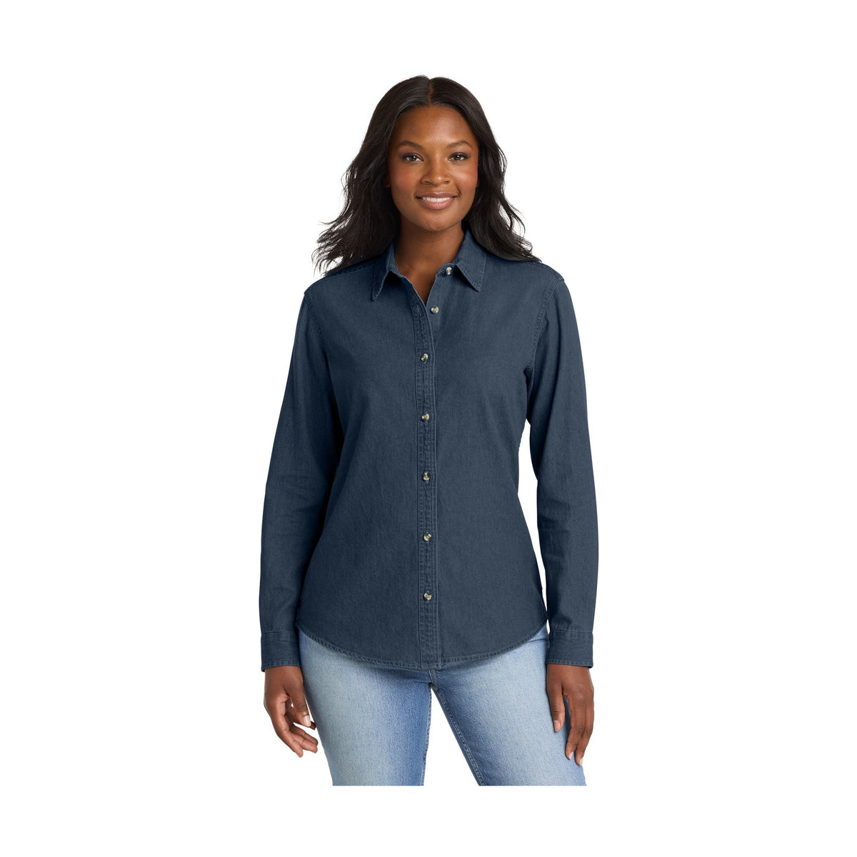 Port & Co Women's Long Sleeve Value Denim Shirt