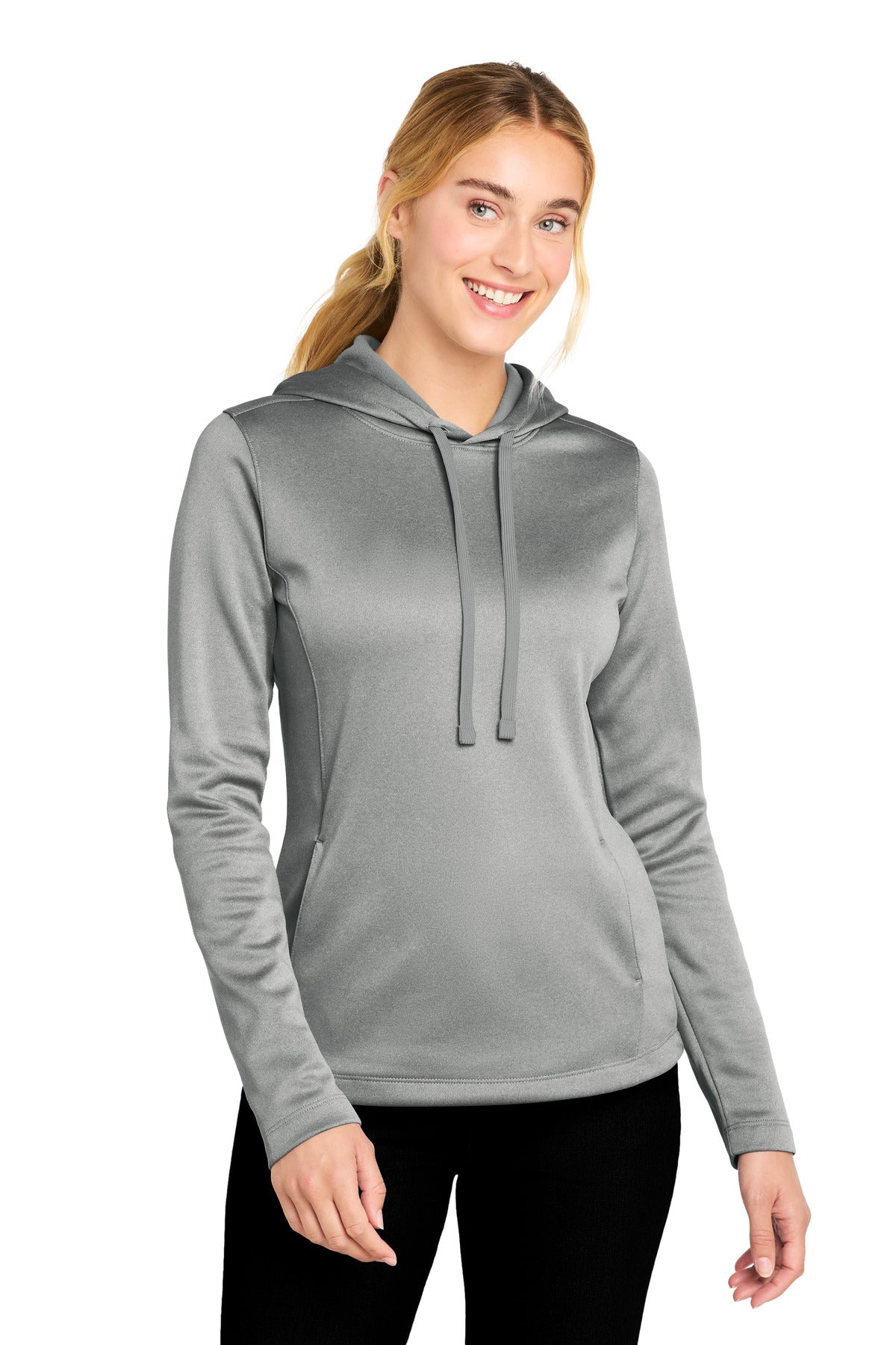 Sport-Tek Women's PosiCharge Sport-Wick Heather Fleece Hooded Pullover