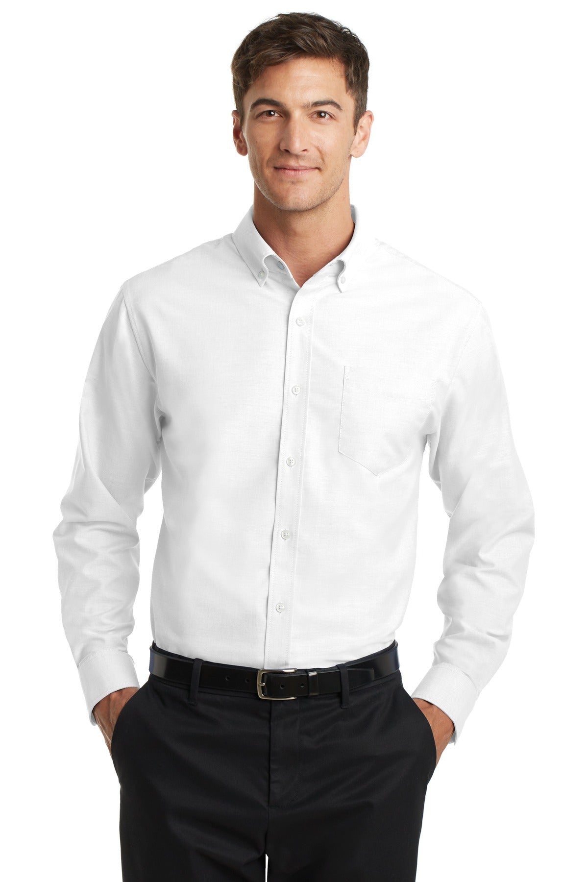 Port Authority Men's Tall SuperPro Oxford Shirt-1