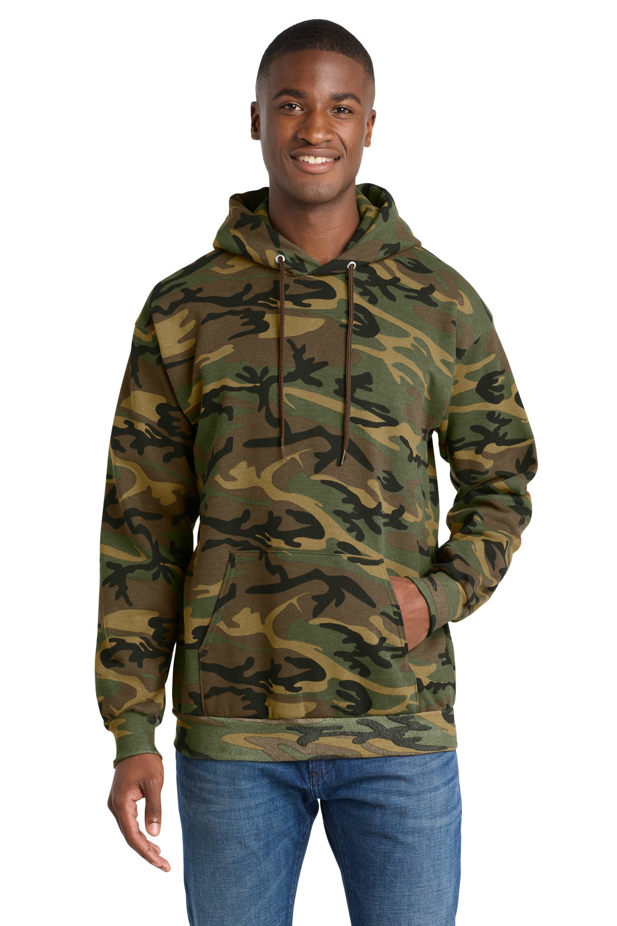 Port & Co Men's Core Fleece Camo Pullover Hooded Sweatshirt