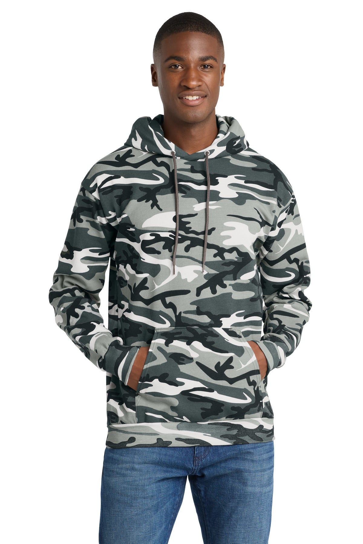 Port & Co Men's Core Fleece Camo Pullover Hooded Sweatshirt