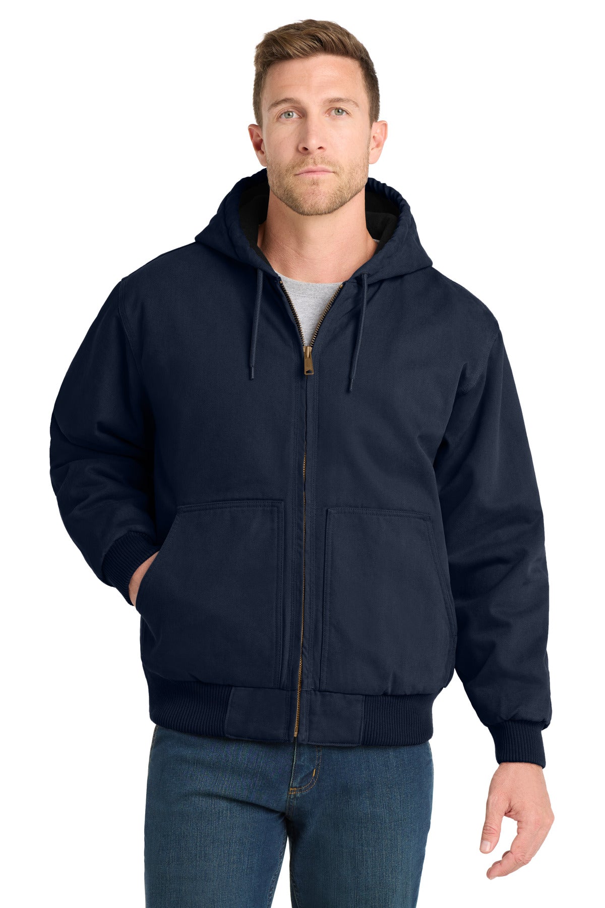 CornerStone Men's Washed Duck Cloth Insulated Hooded Work Jacket