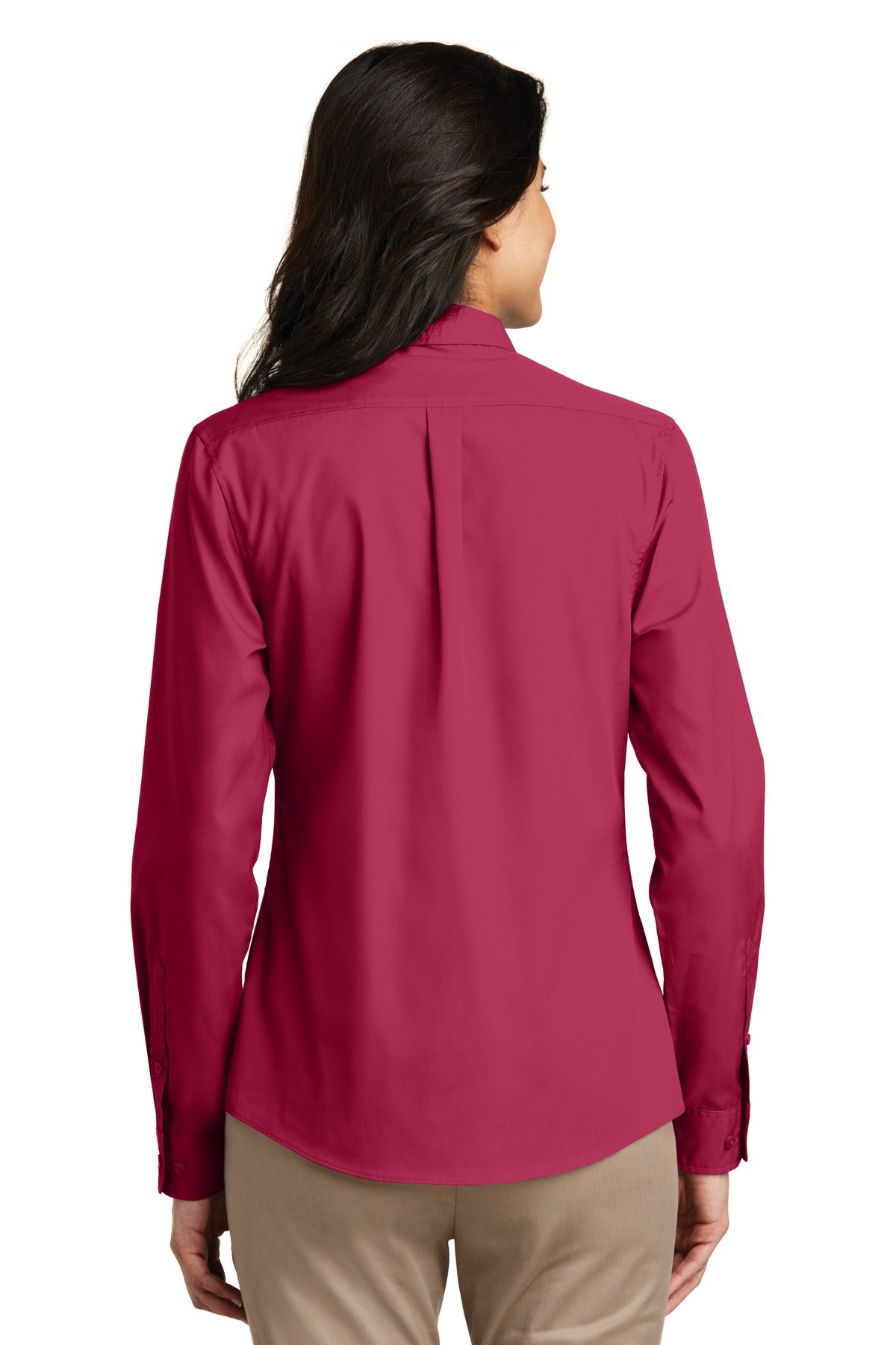 Port Authority Women's Long Sleeve Carefree Poplin Shirt-2