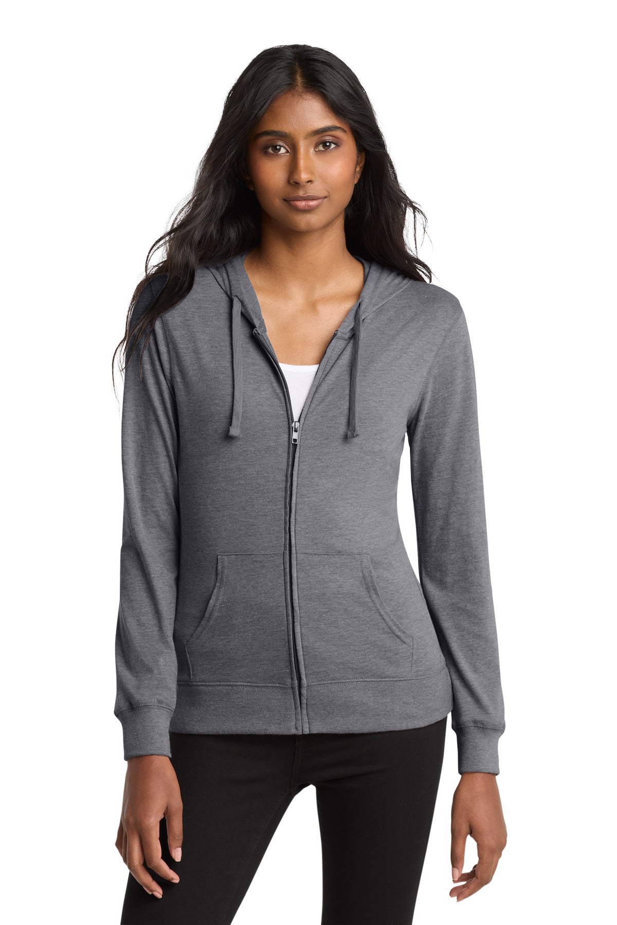 District Women's Fitted Jersey Full-Zip Hoodie