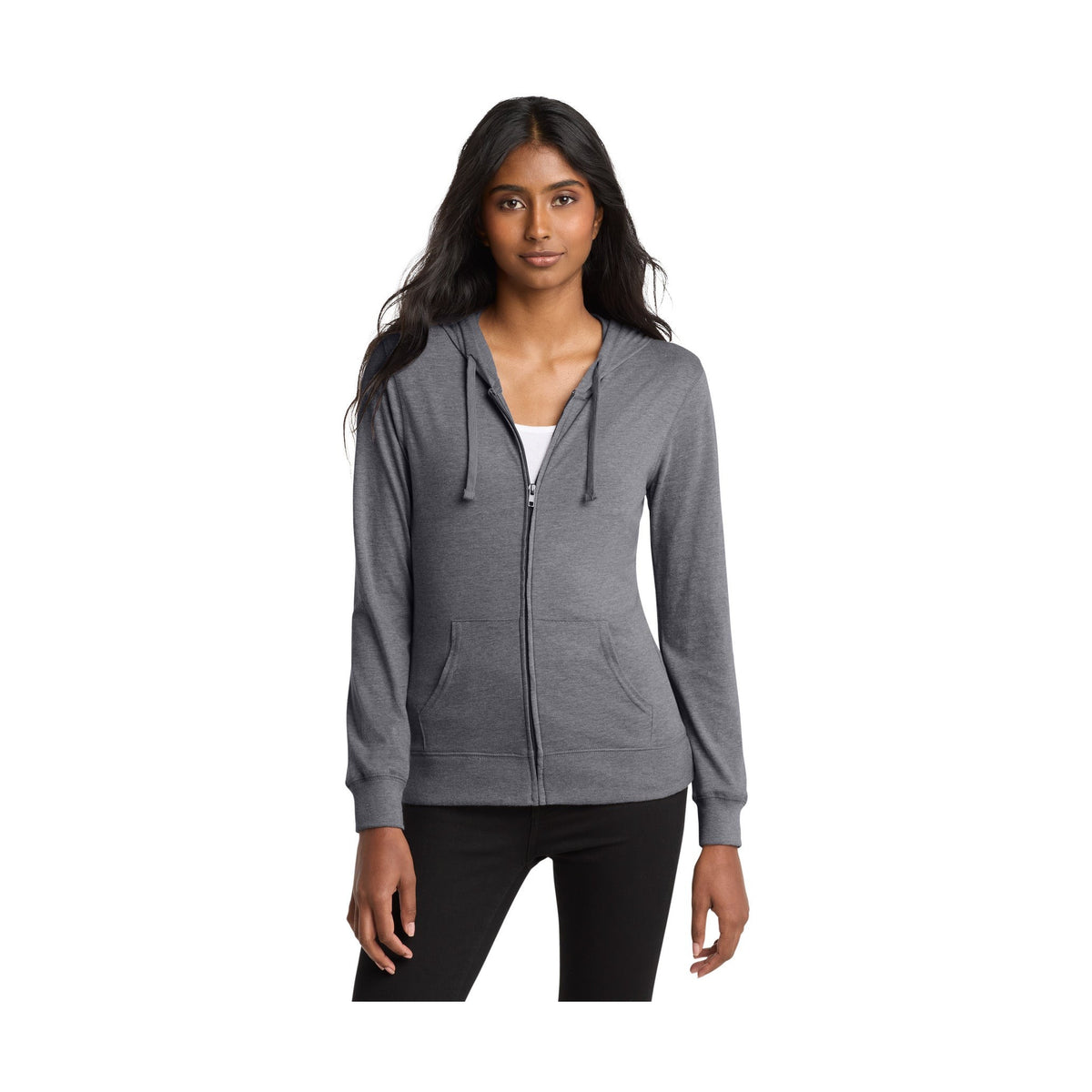 District Women's Fitted Jersey Full-Zip Hoodie