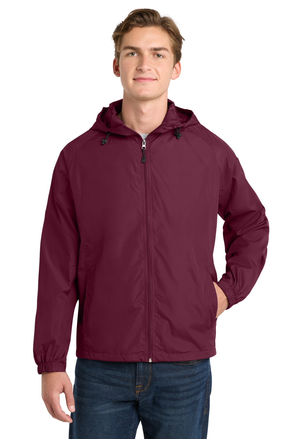 Sport-Tek Men's Hooded Raglan Jacket